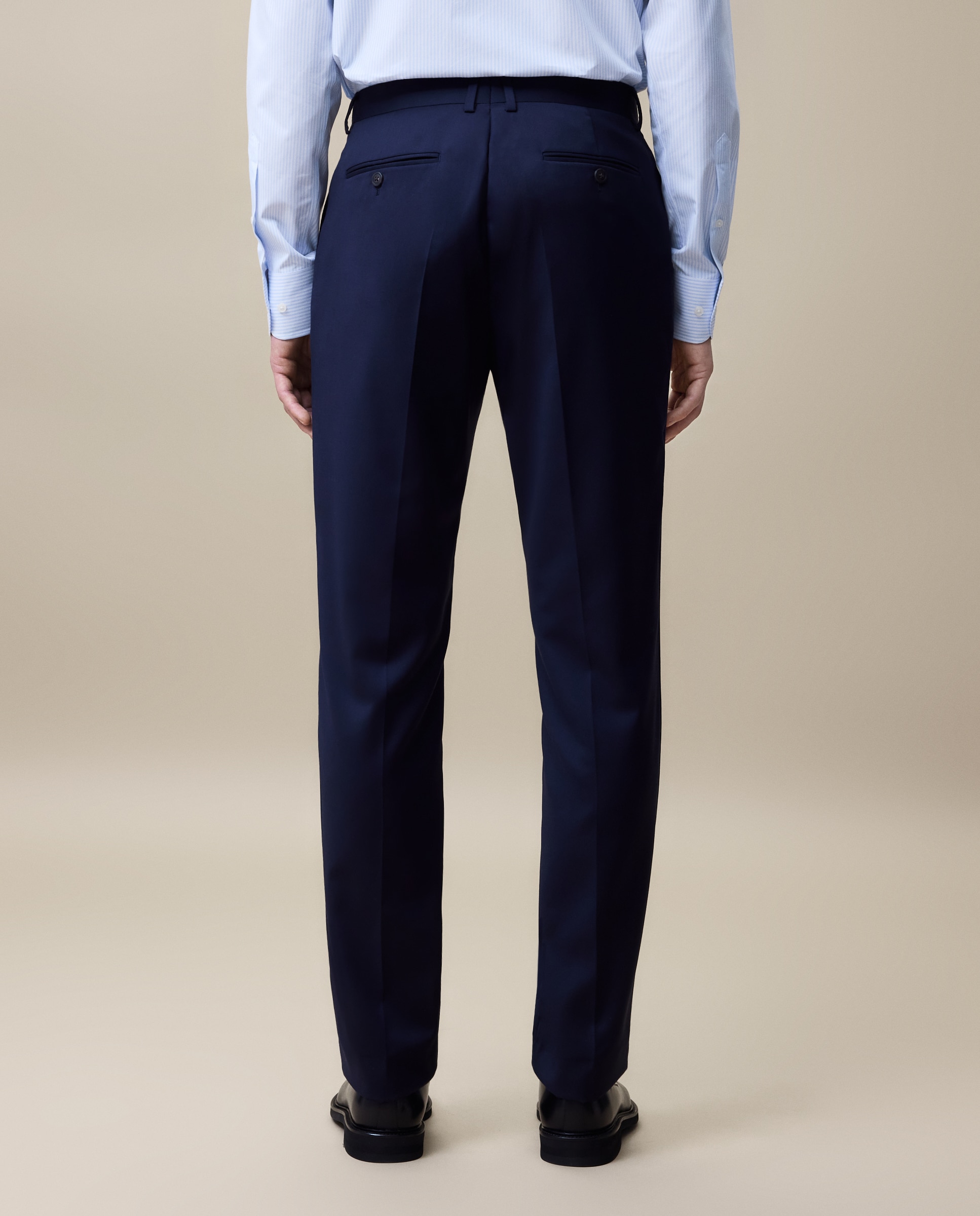 Calças Formais Slim Fit Azul-3