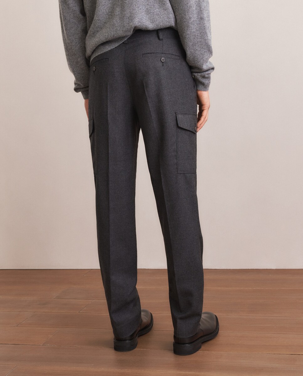 Calças Formais Classic Fit Cinzento-escuro-3