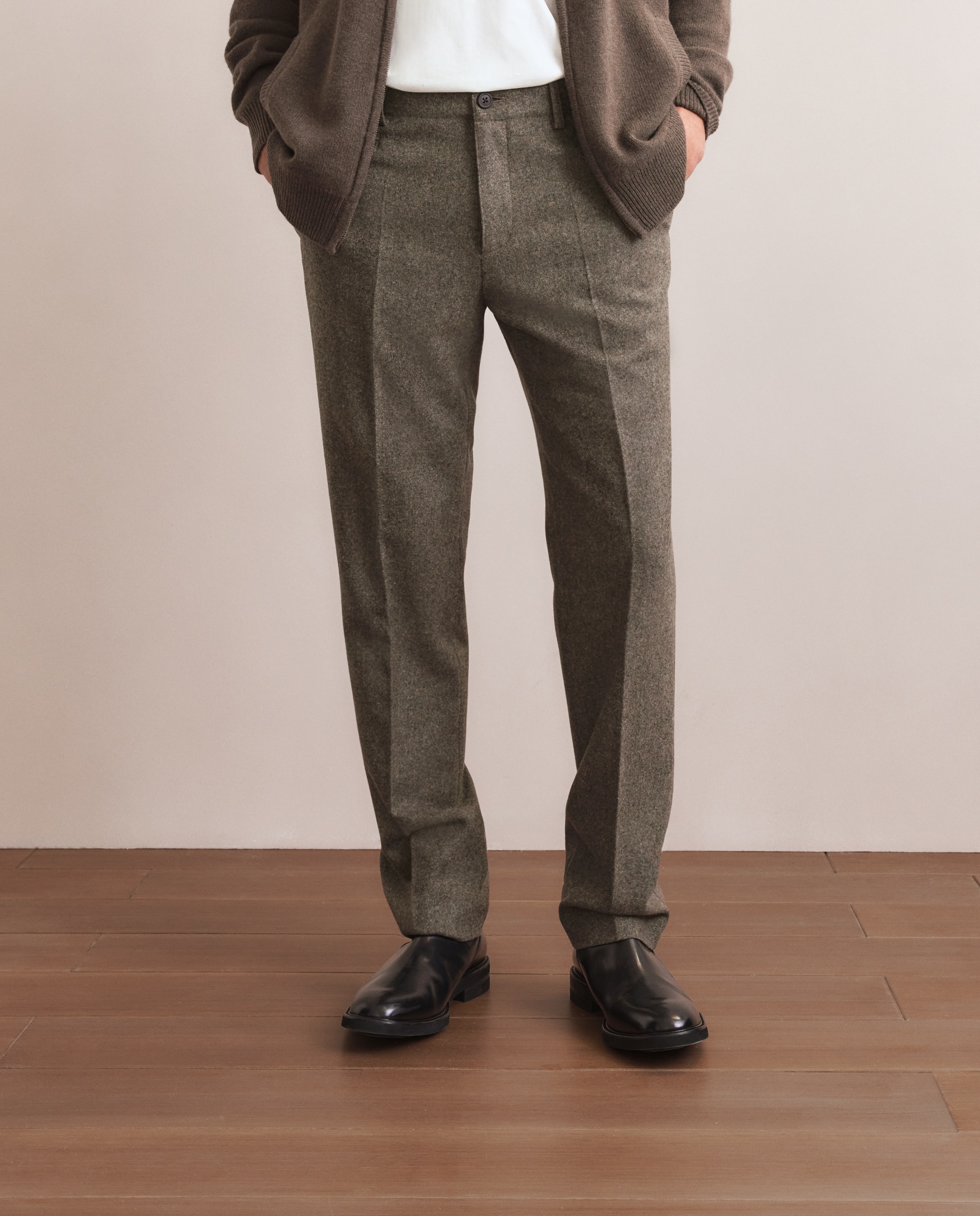 Calças Formais Classic Fit Castanho-2