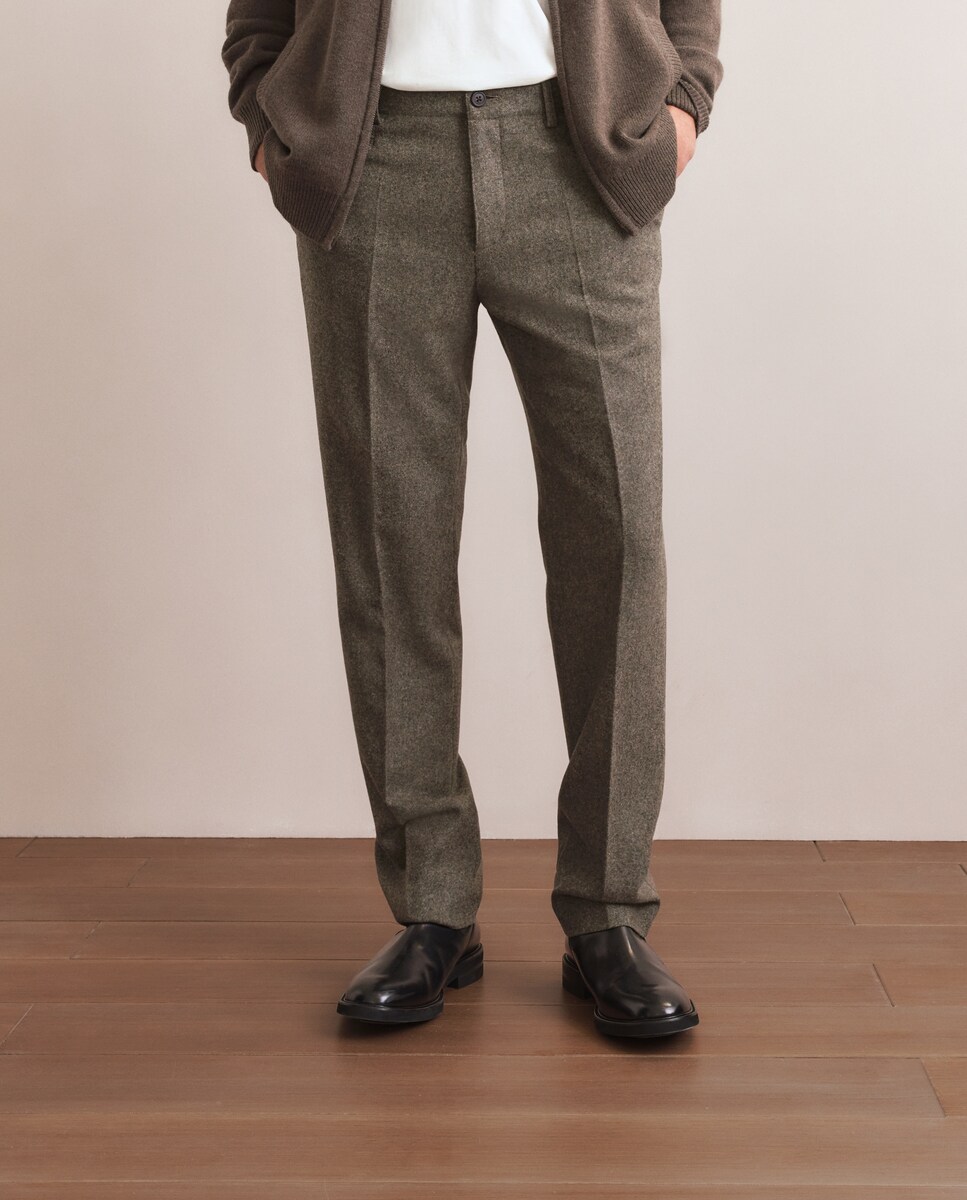 Calças Formais Classic Fit Castanho-2