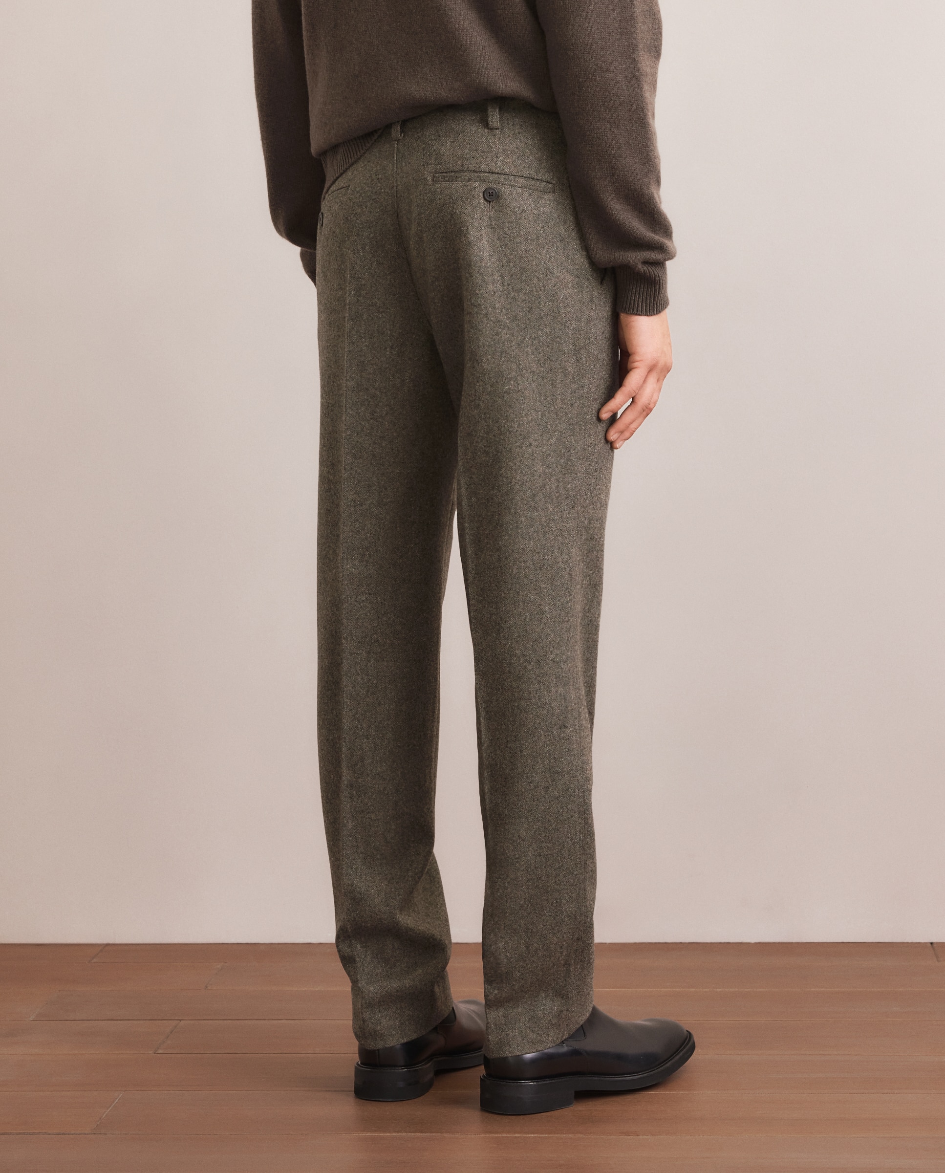 Calças Formais Classic Fit Castanho-3