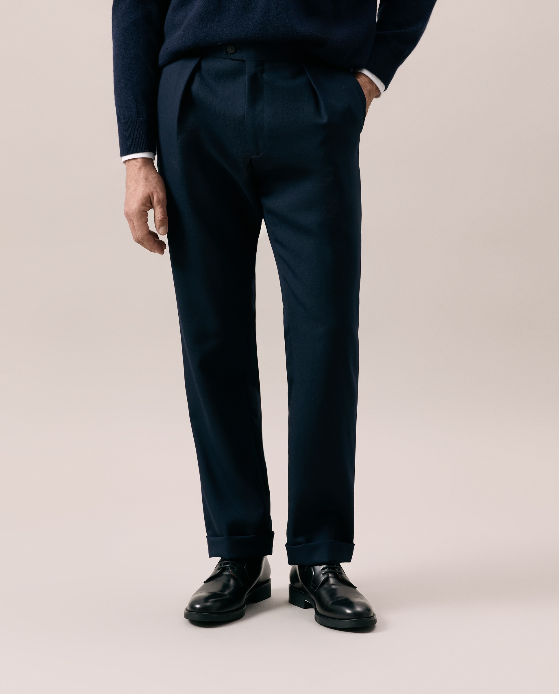 Pantalón de hombre Vestir Fit Regular - Emidio Tucci - Azul marino Azul marino-2