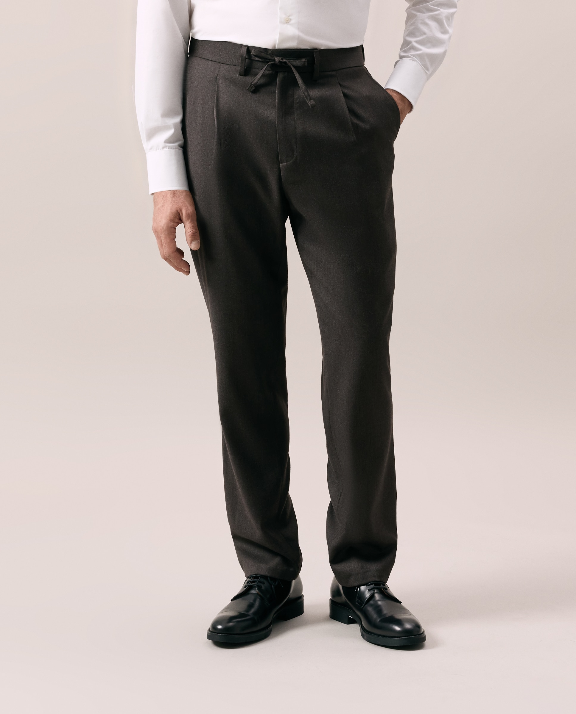 Pantalón de hombre Vestir Fit Regular - Emidio Tucci - Marrón Marrón-2