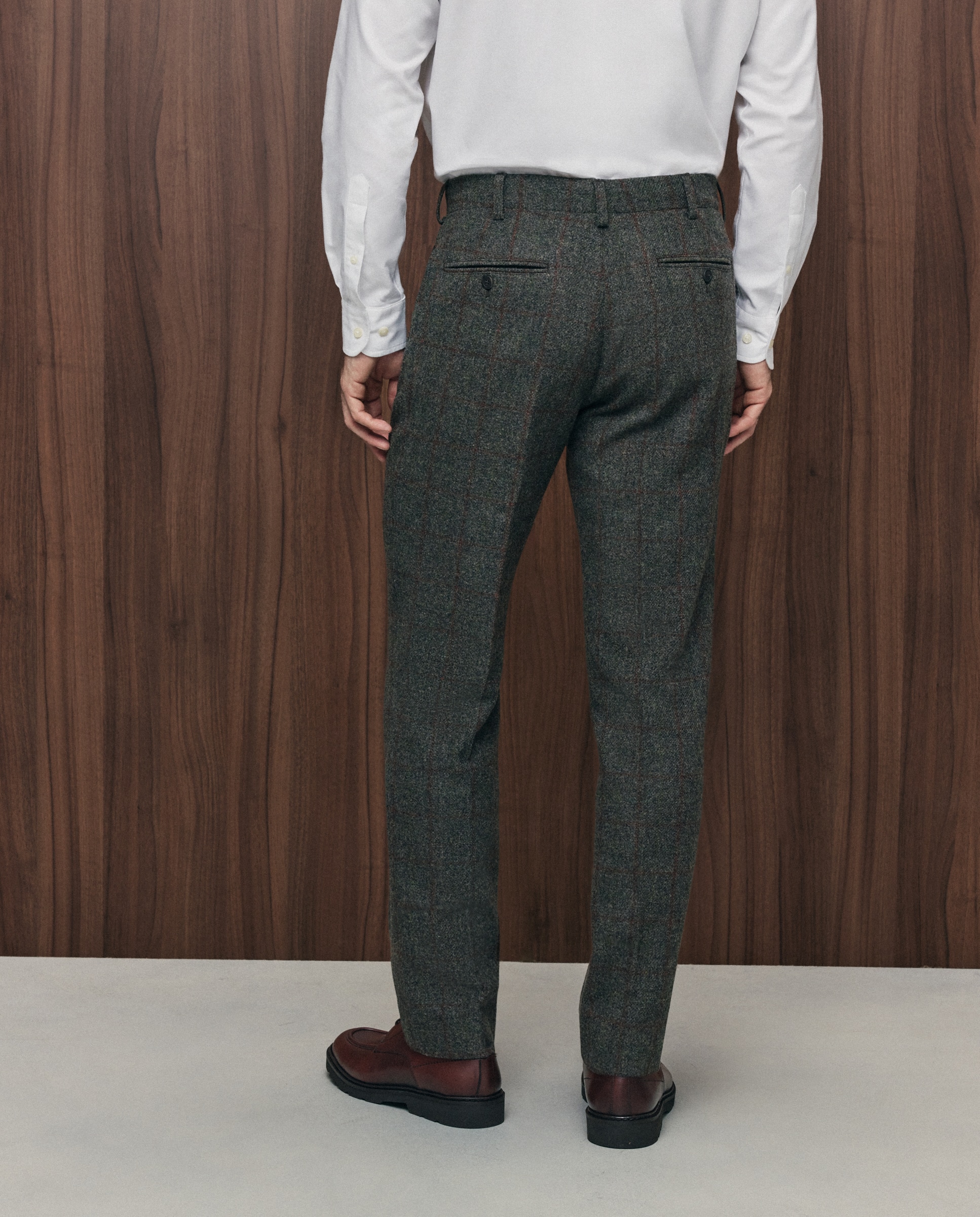 Pantalón vestir espiga regular fit hombre - Emidio Tucci - Marrón Marrón-3