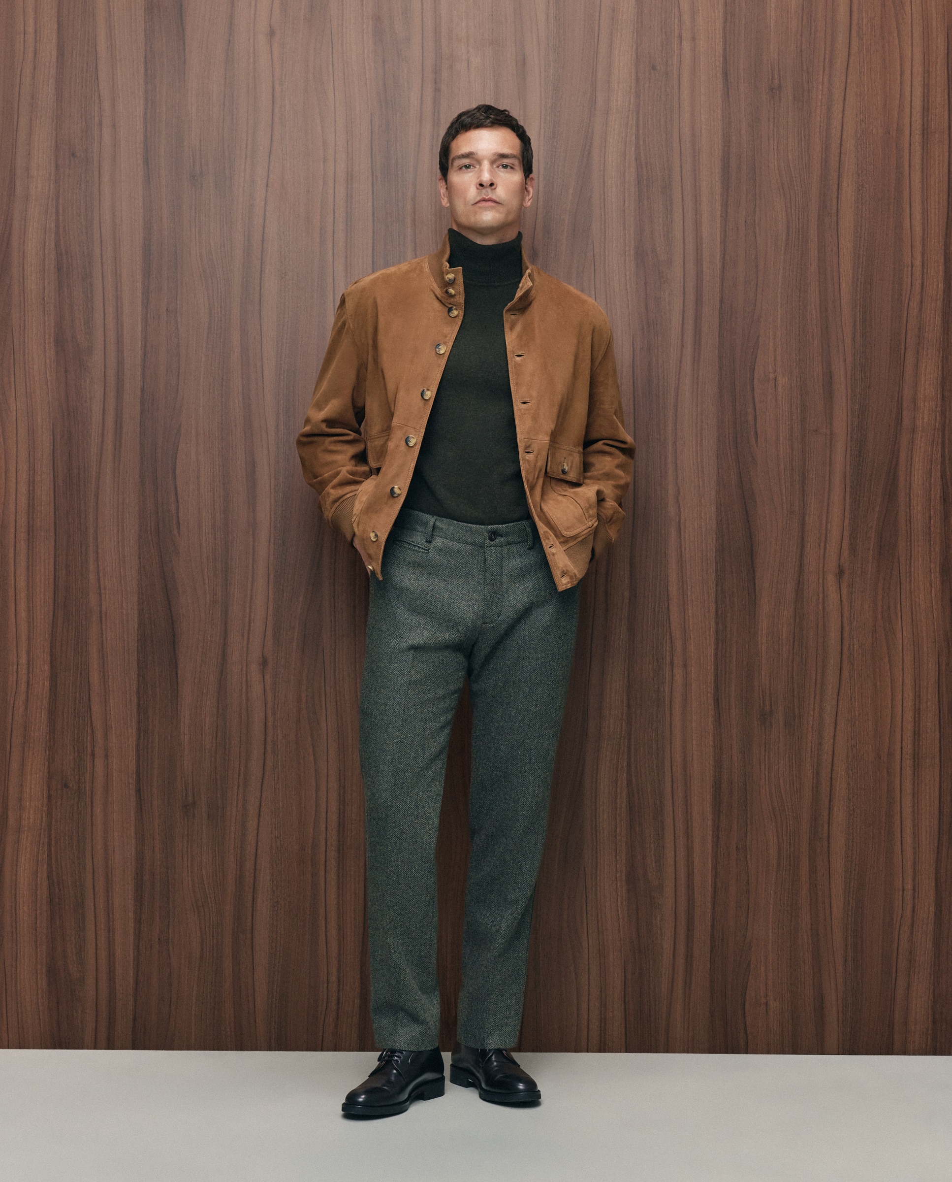 Pantalón vestir espiga regular fit hombre - Emidio Tucci - Verde Verde-1