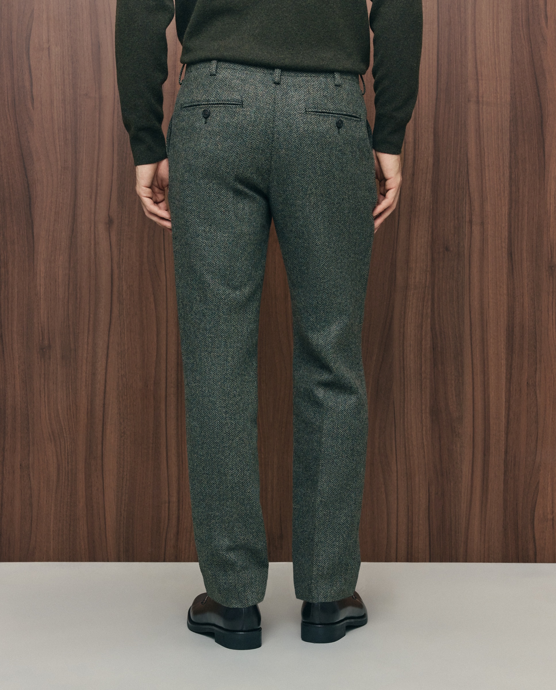 Pantalón vestir espiga regular fit hombre - Emidio Tucci - Verde Verde-3