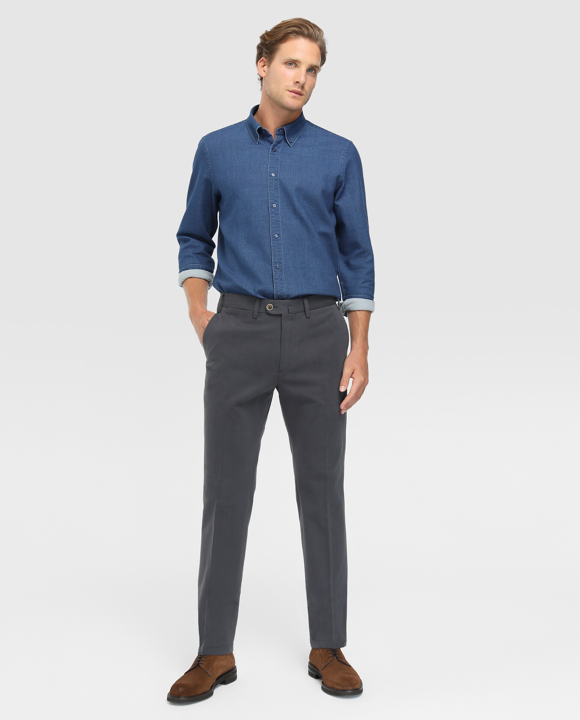 Chino de hombre Mirto regular gris - Gris oscuro Gris oscuro-4