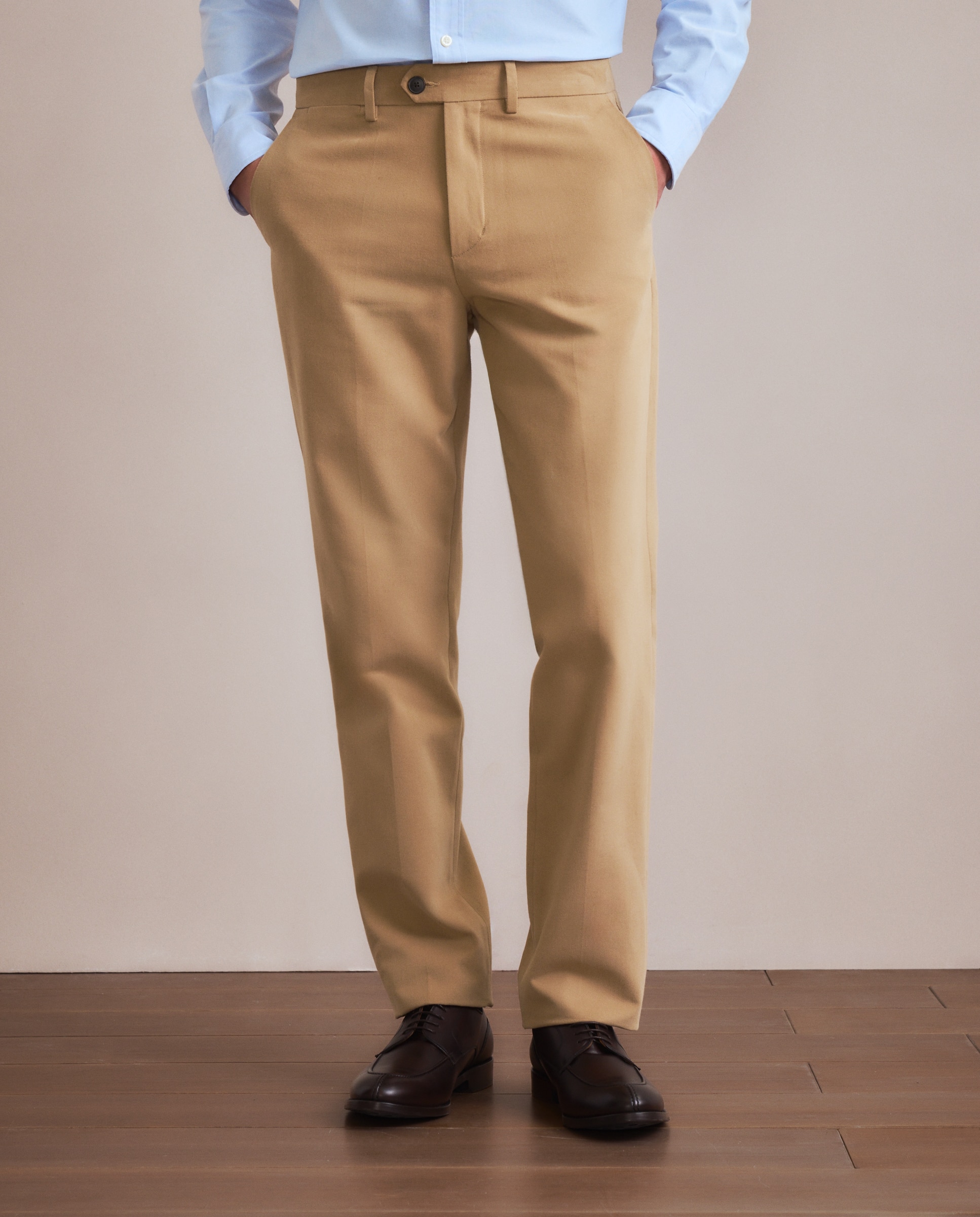 Pantalón chino regular fit algodón 100% hombre - Emidio Tucci - Beige Beige-2
