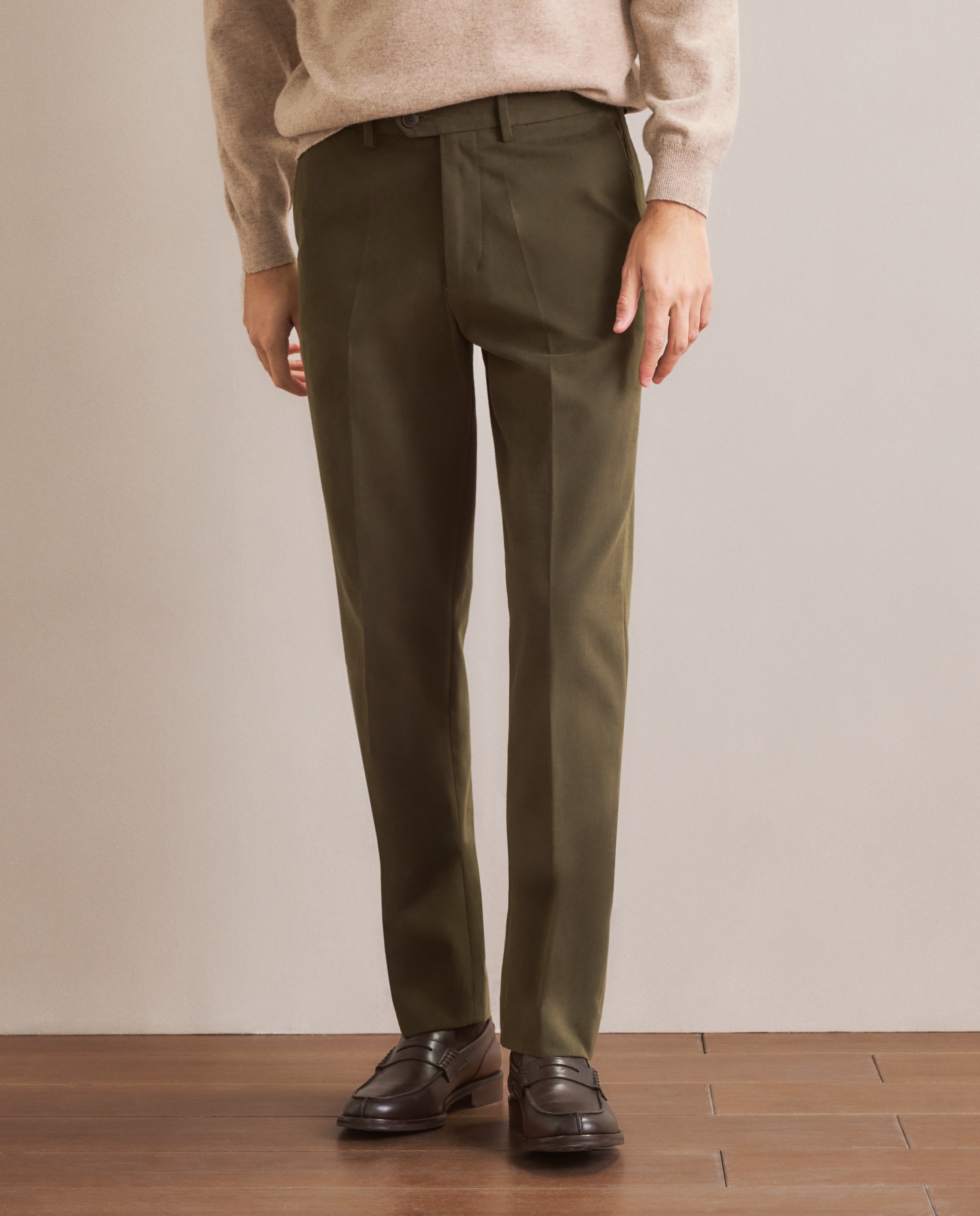 Pantalón chino regular fit algodón 100% hombre - Emidio Tucci - Kaki Kaki-2