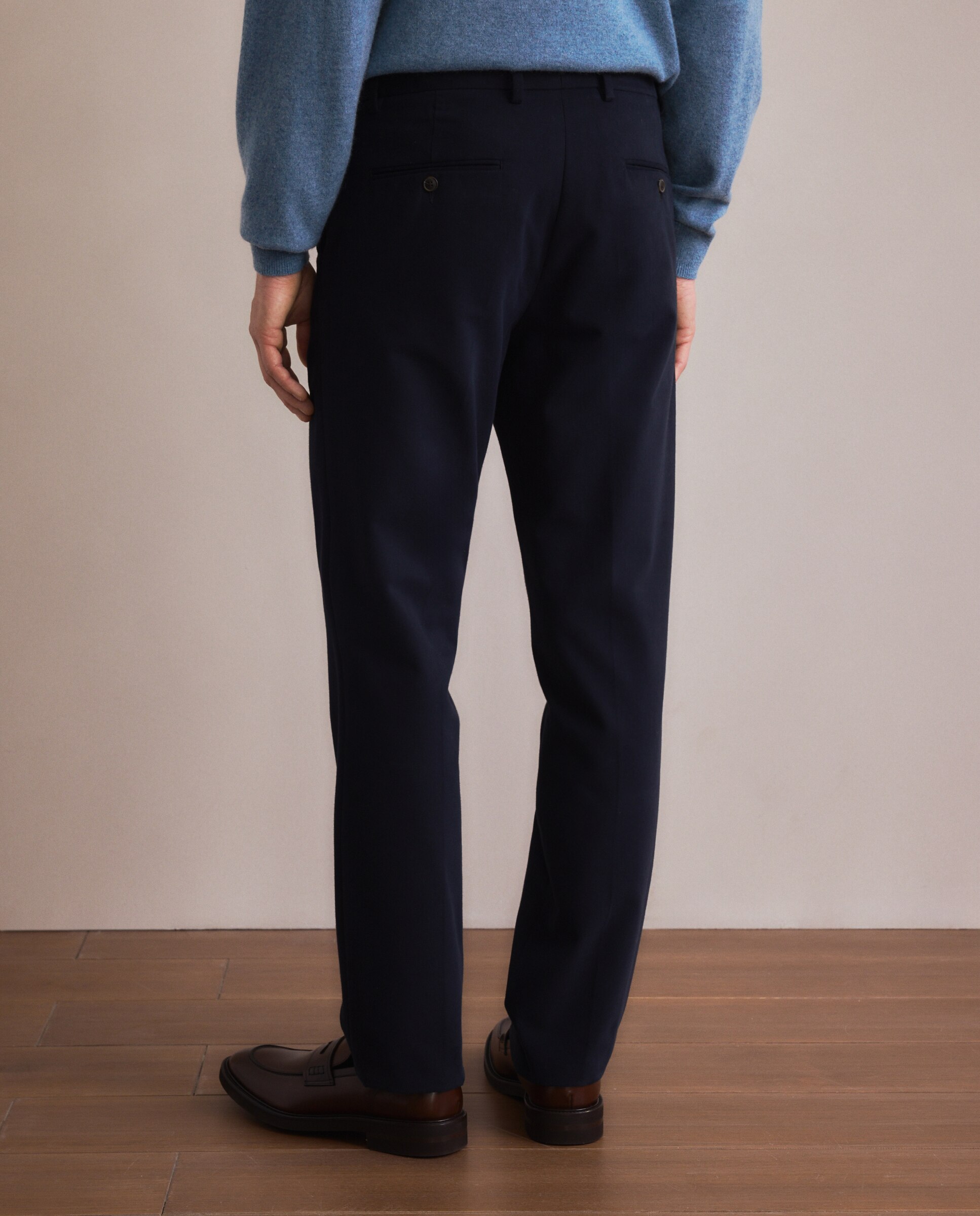 Pantalón chino regular fit algodón 100% hombre - Emidio Tucci - Azul marino Azul marino-3