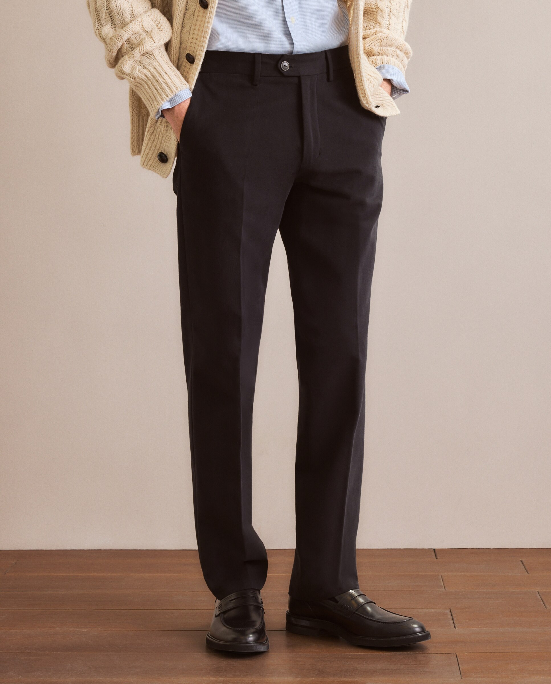Pantalón chino regular fit algodón 100% hombre - Emidio Tucci - Negro Negro-2