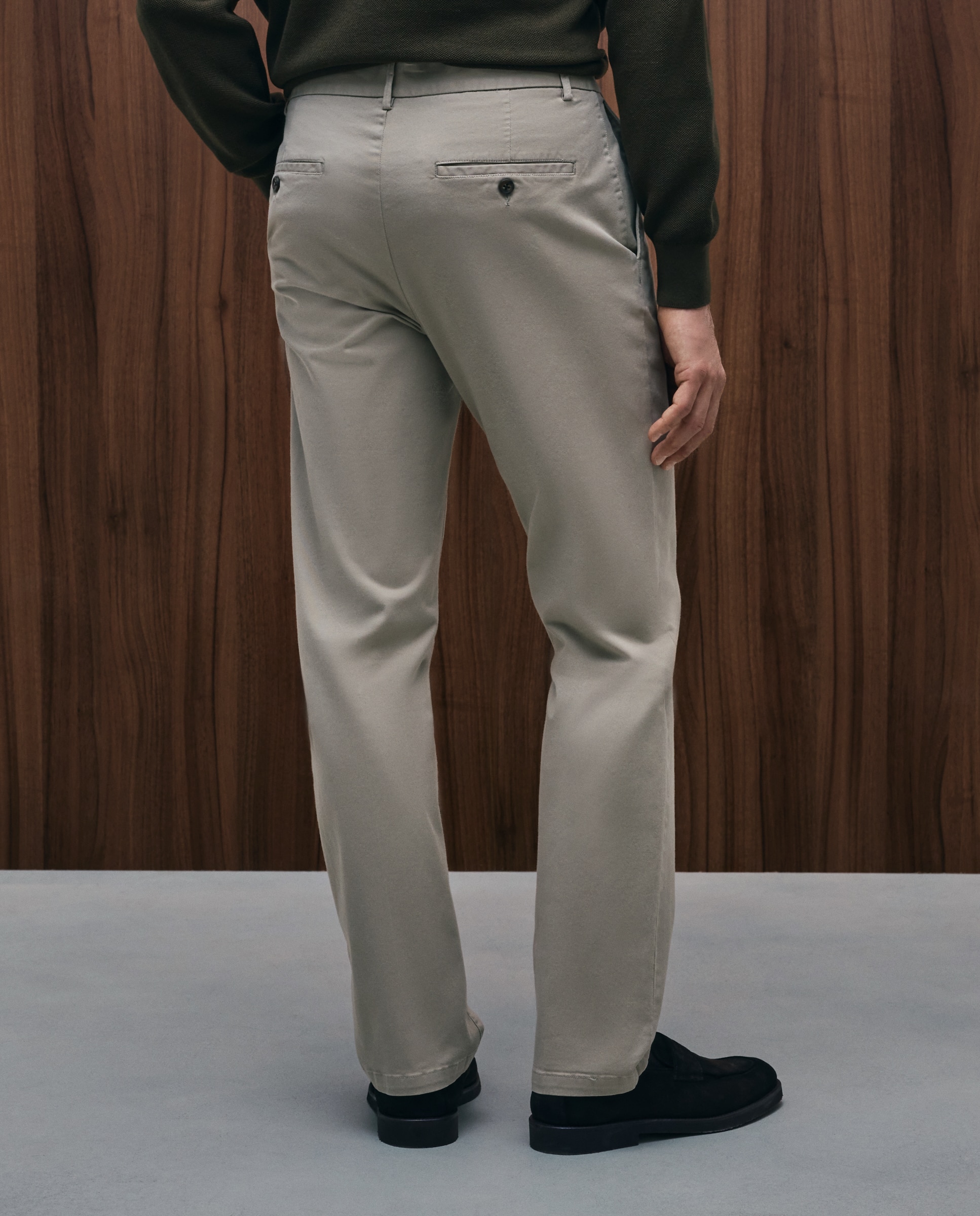 Pantalón chino regular fit tintado en prenda hombre - Emidio Tucci - Verde claro Verde claro-3