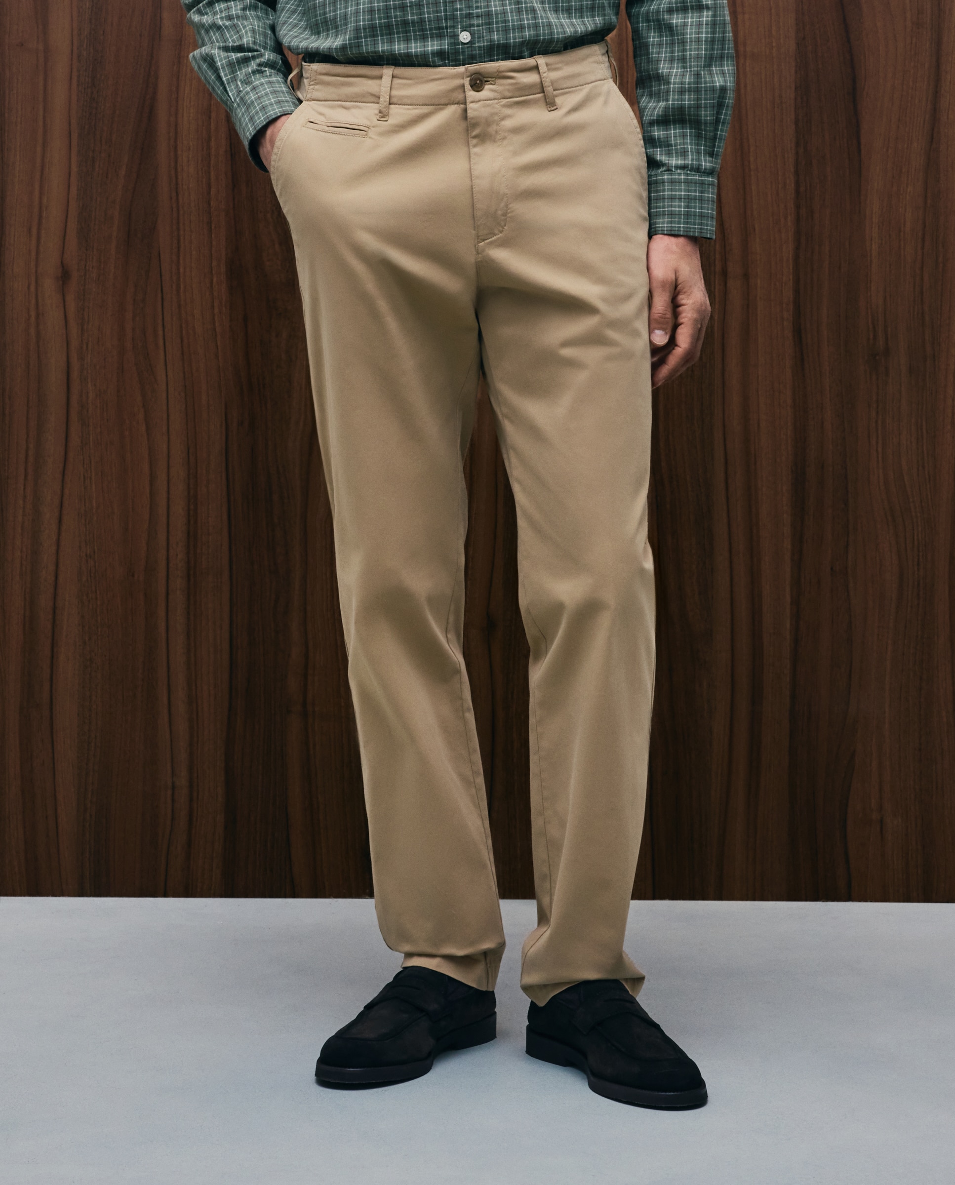 Pantalón chino regular fit satén hombre - Emidio Tucci - Beige Beige-2