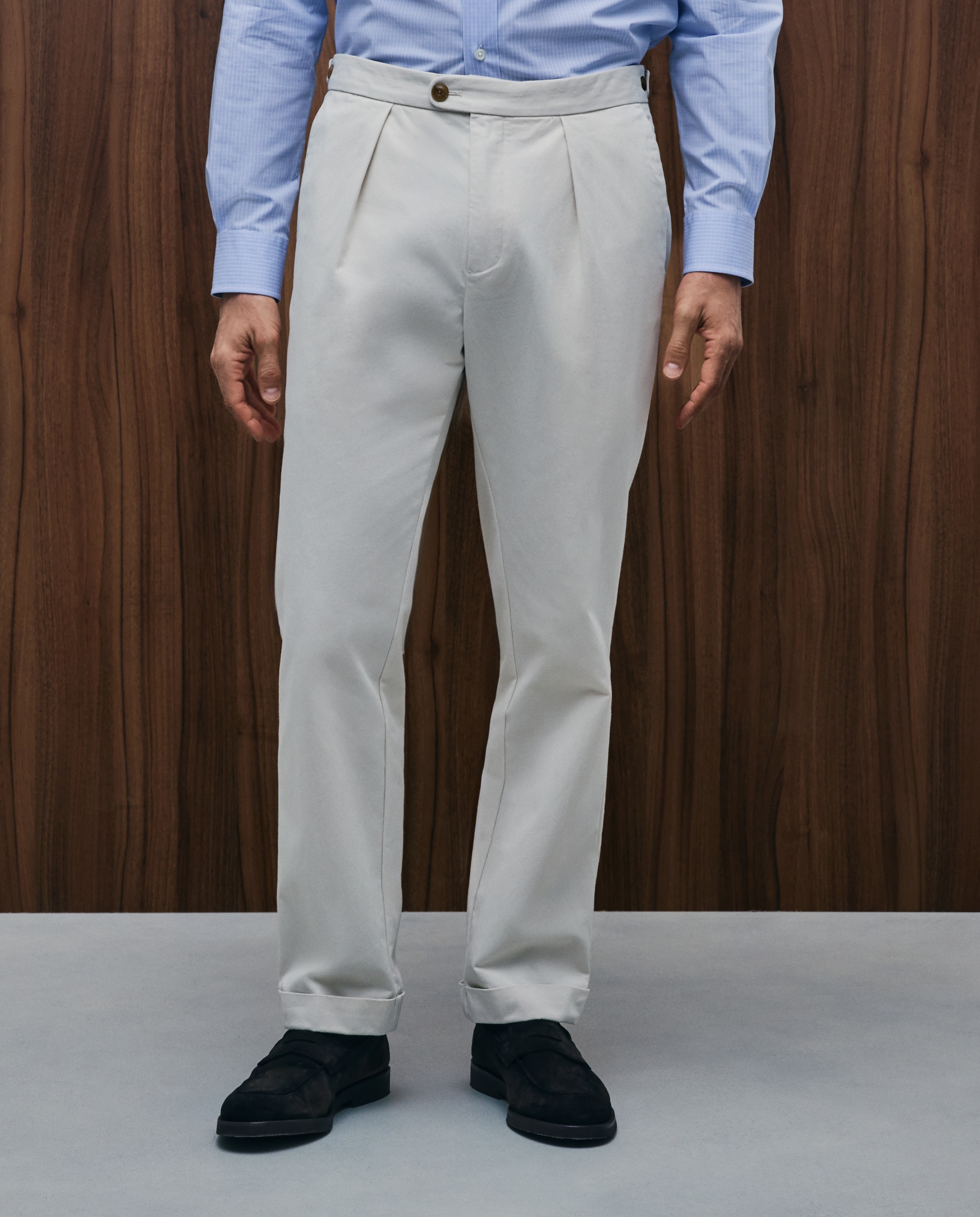 Pantalón chino regular fit un pliegue hombre - Emidio Tucci - Beige Beige-2