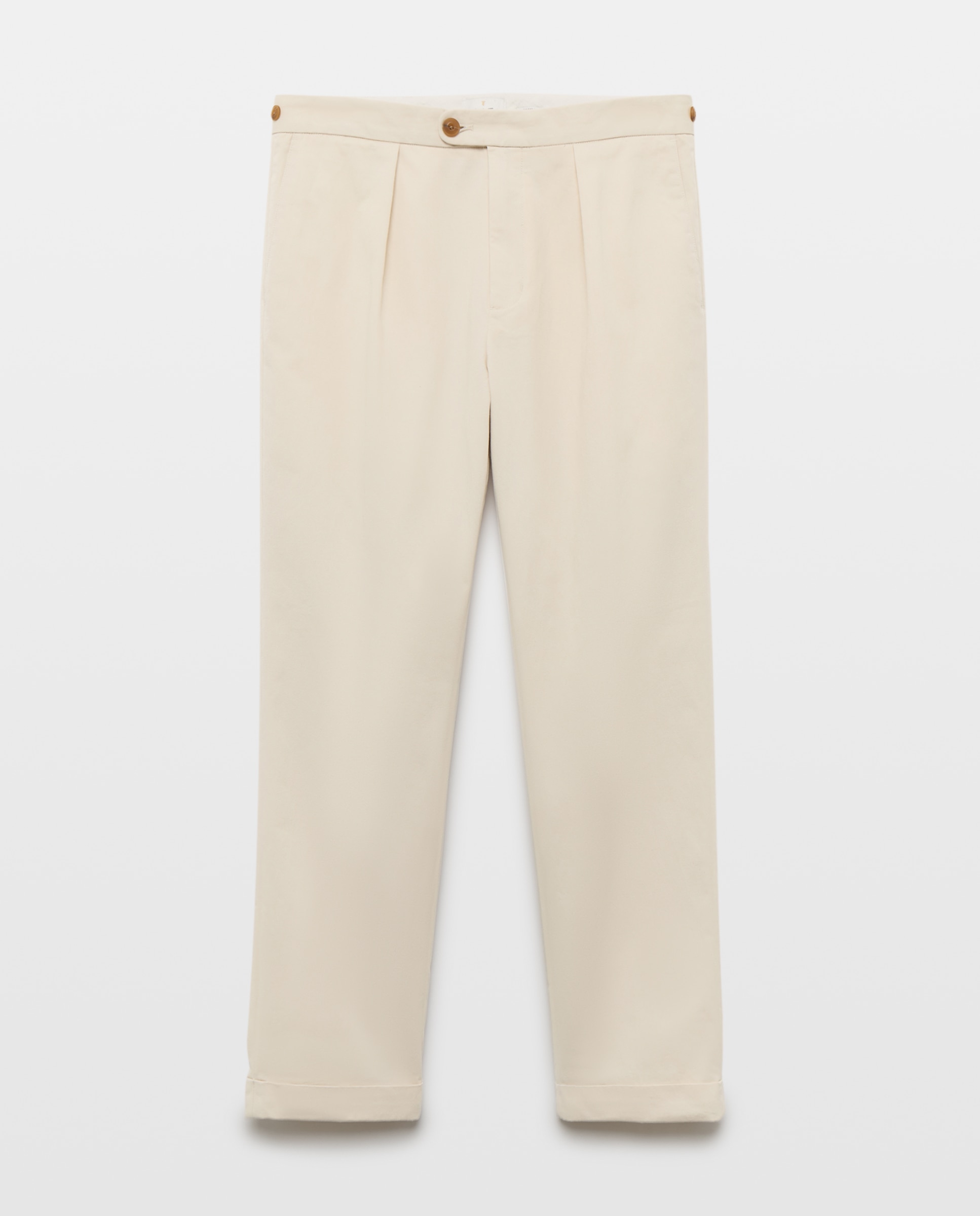 Pantalón chino regular fit un pliegue hombre - Emidio Tucci - Beige Beige-4