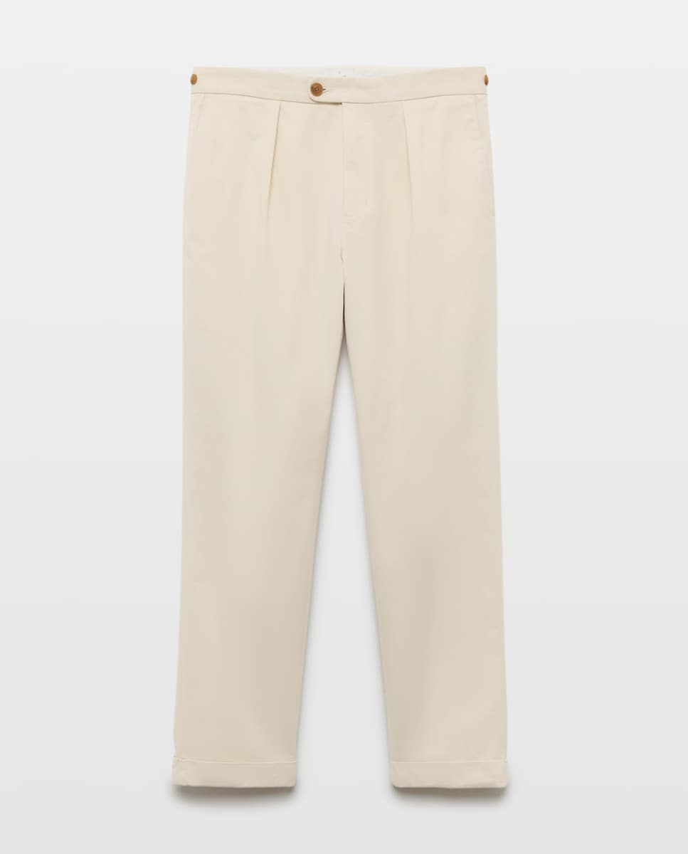 Imagen 0 de Pantalón chino regular fit un pliegue hombre Marrón
