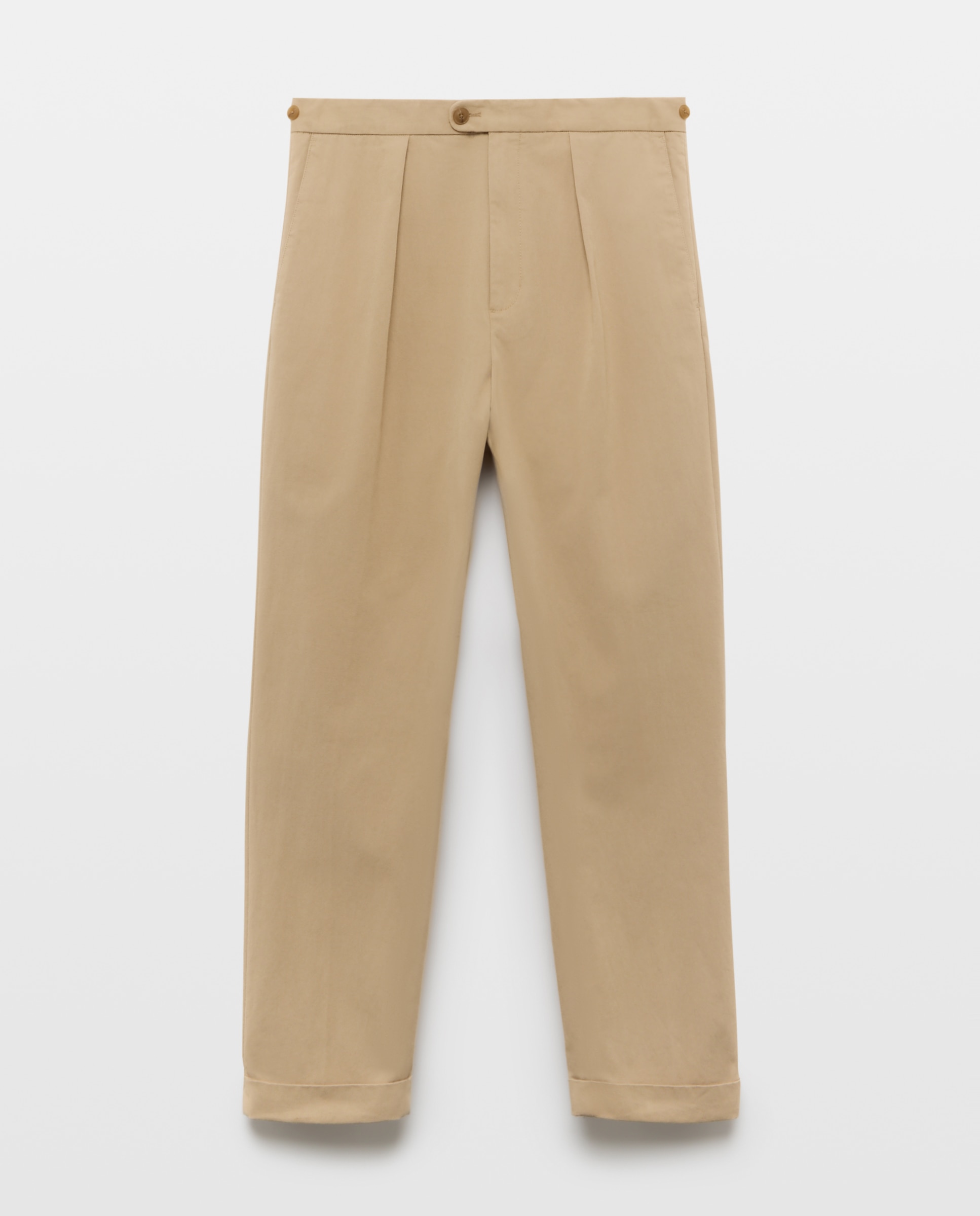 Pantalón chino regular fit un pliegue hombre - Emidio Tucci - Marrón Marrón-4