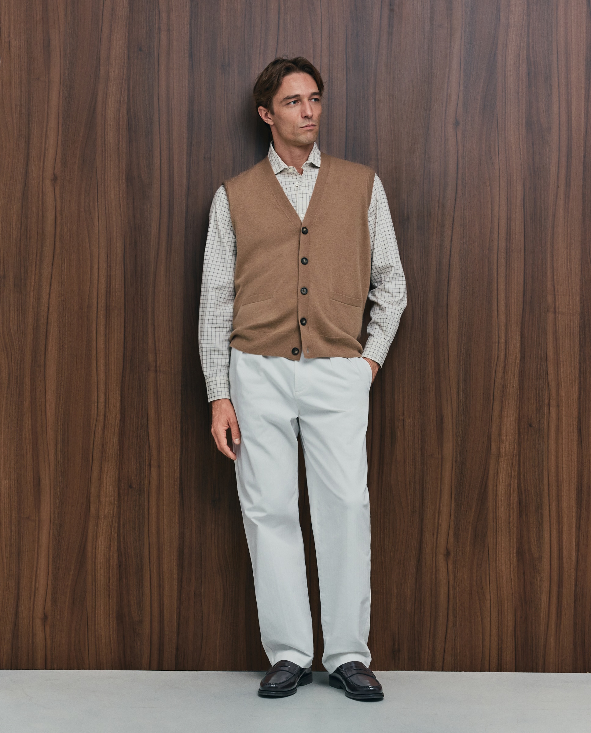 Pantalón chino regular fit dos pliegues hombre - Emidio Tucci - Crudo Crudo-1