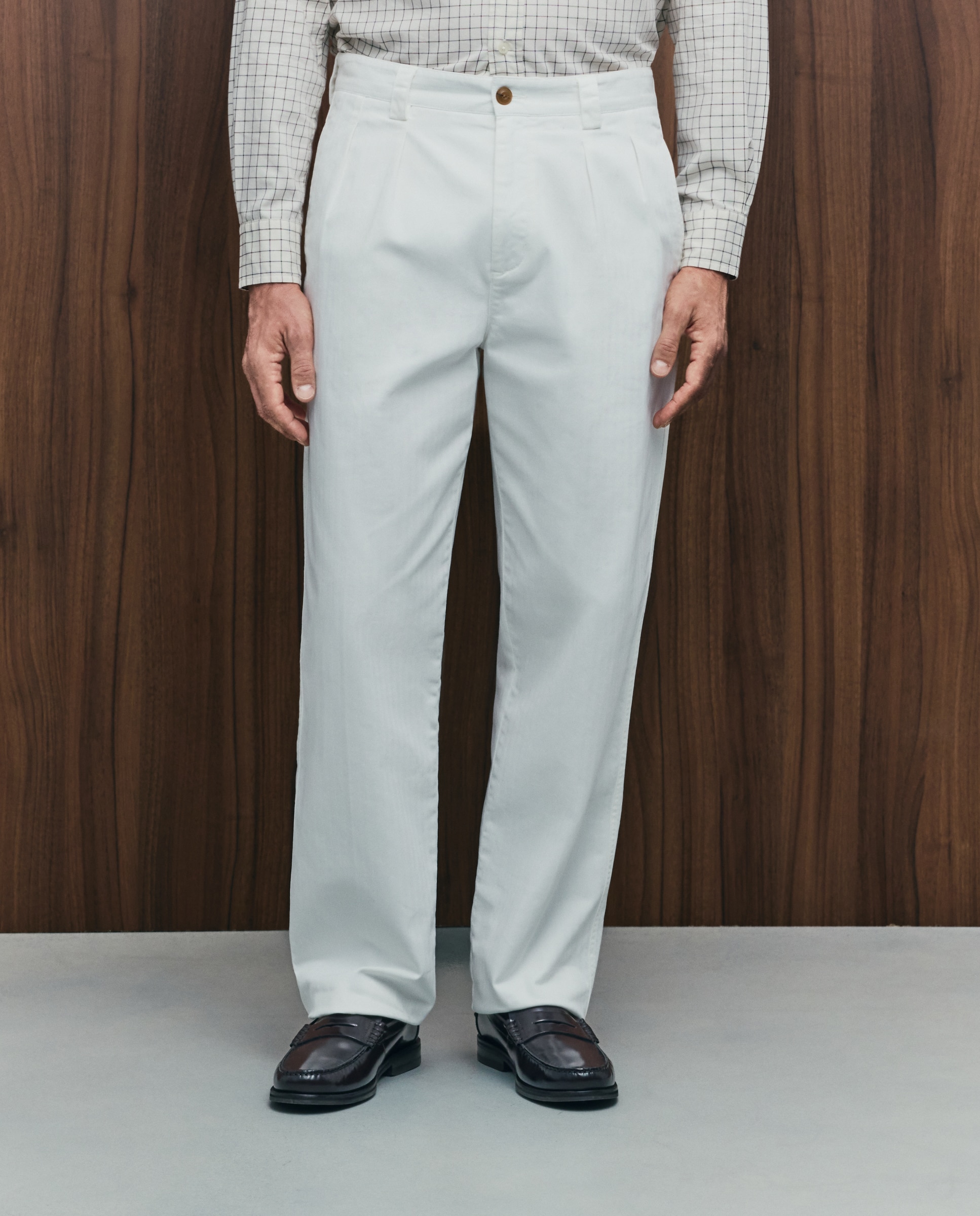Pantalón chino regular fit dos pliegues hombre - Emidio Tucci - Crudo Crudo-2