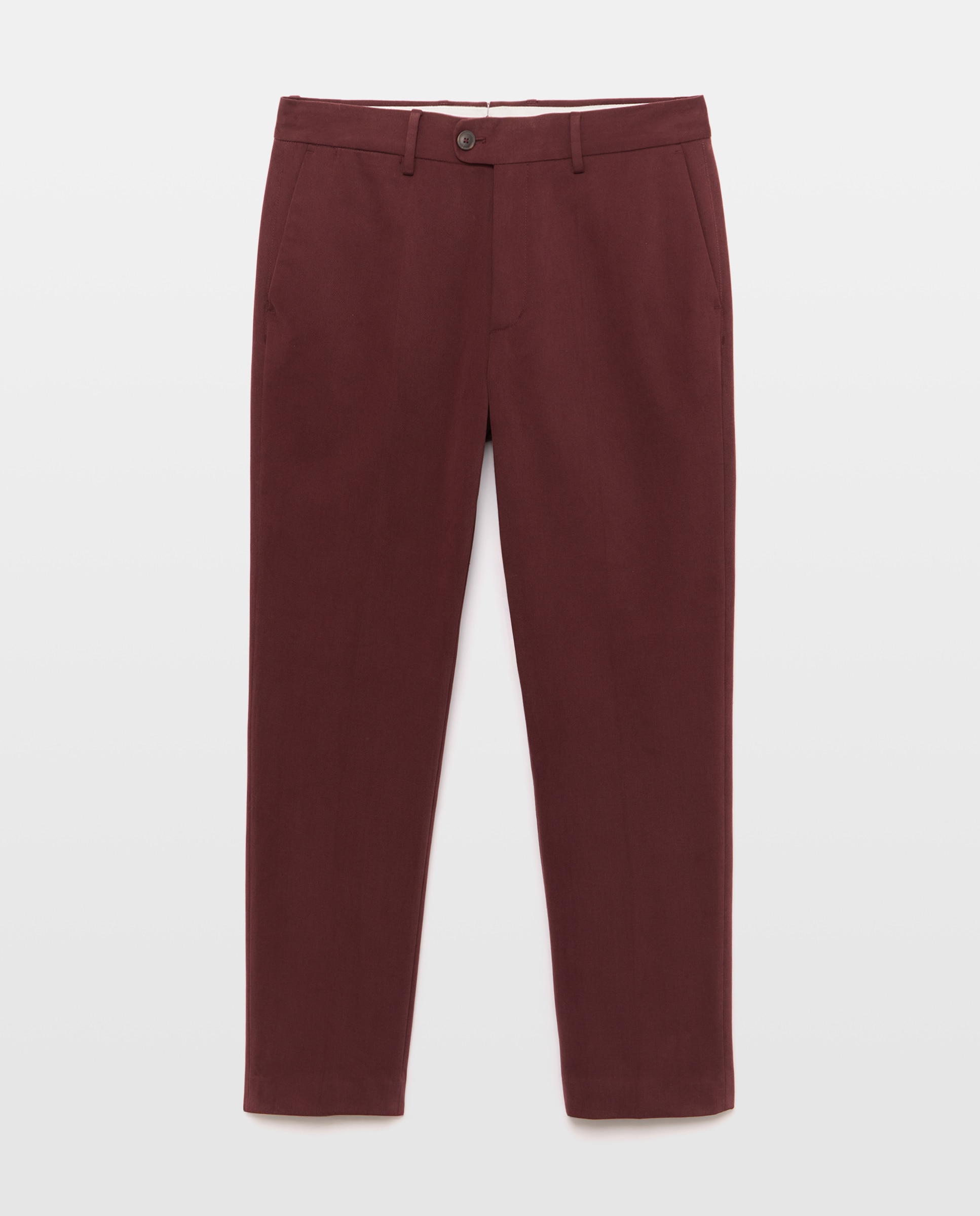 Pantalón chino regular fit algodón 100% hombre - Emidio Tucci - Burdeos Burdeos-1