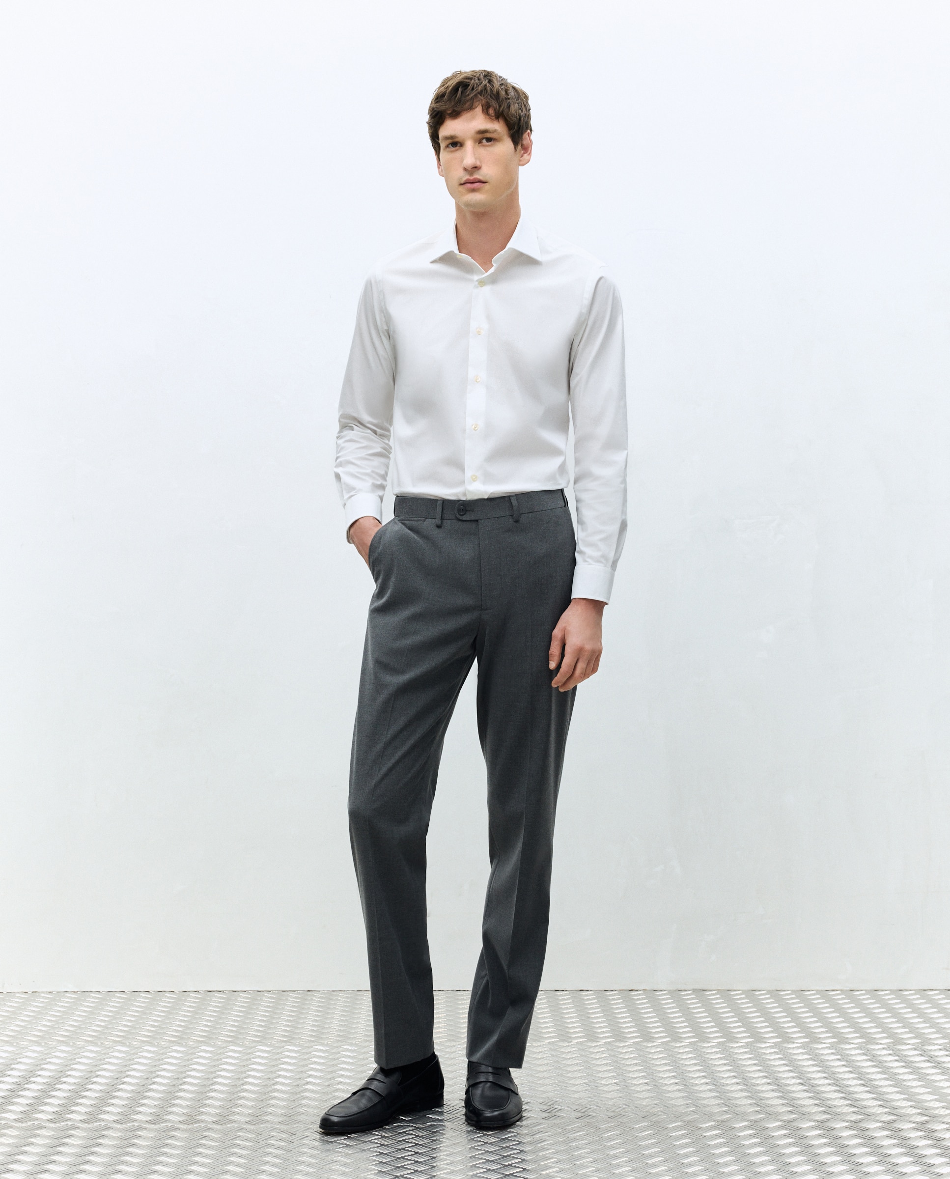Dustin - Pantalón de vestir regular con cintura extensible de hombre.
