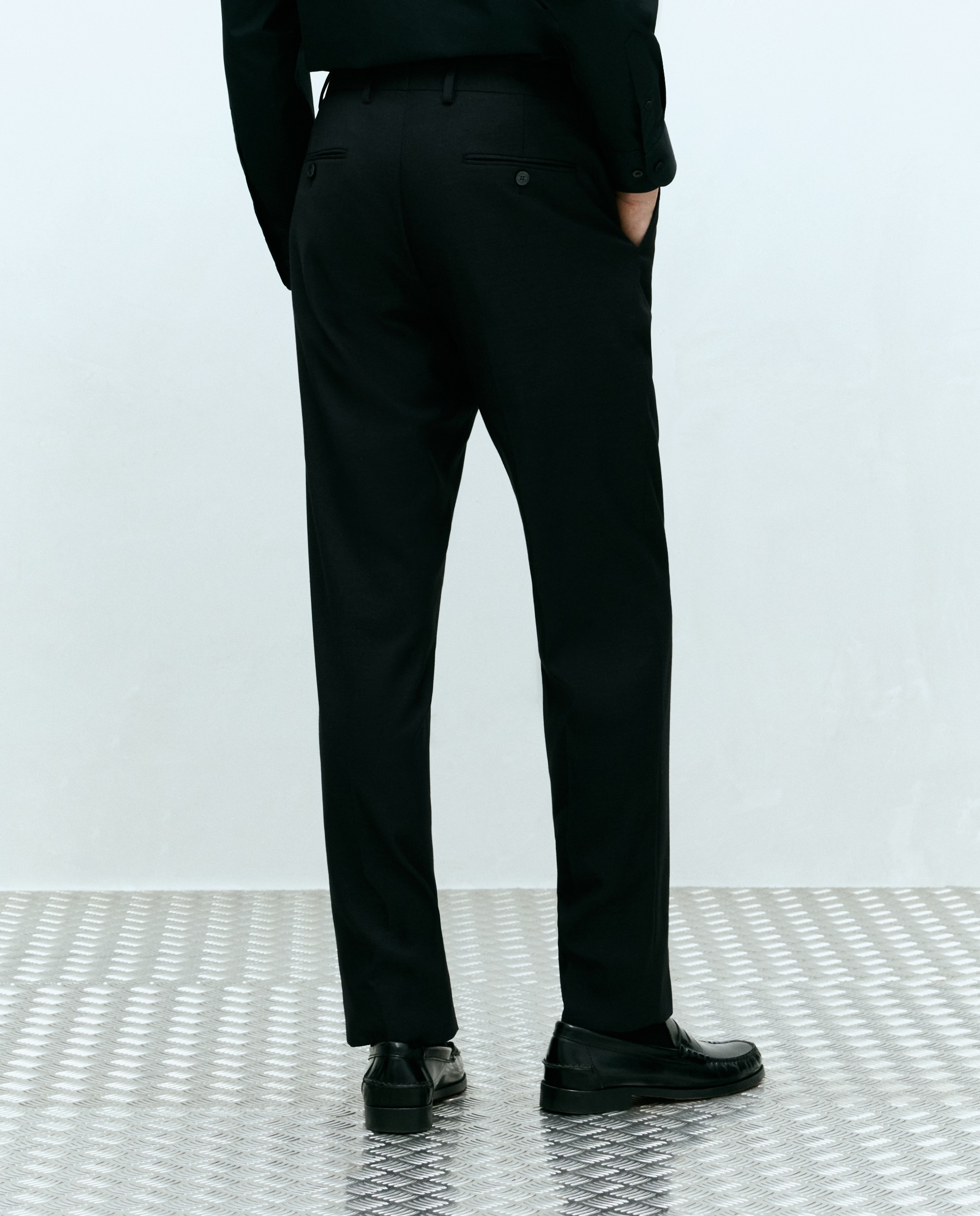 Pantalón de vestir regular con cintura extensible de hombre - Dustin - Gris oscuro Gris oscuro-3