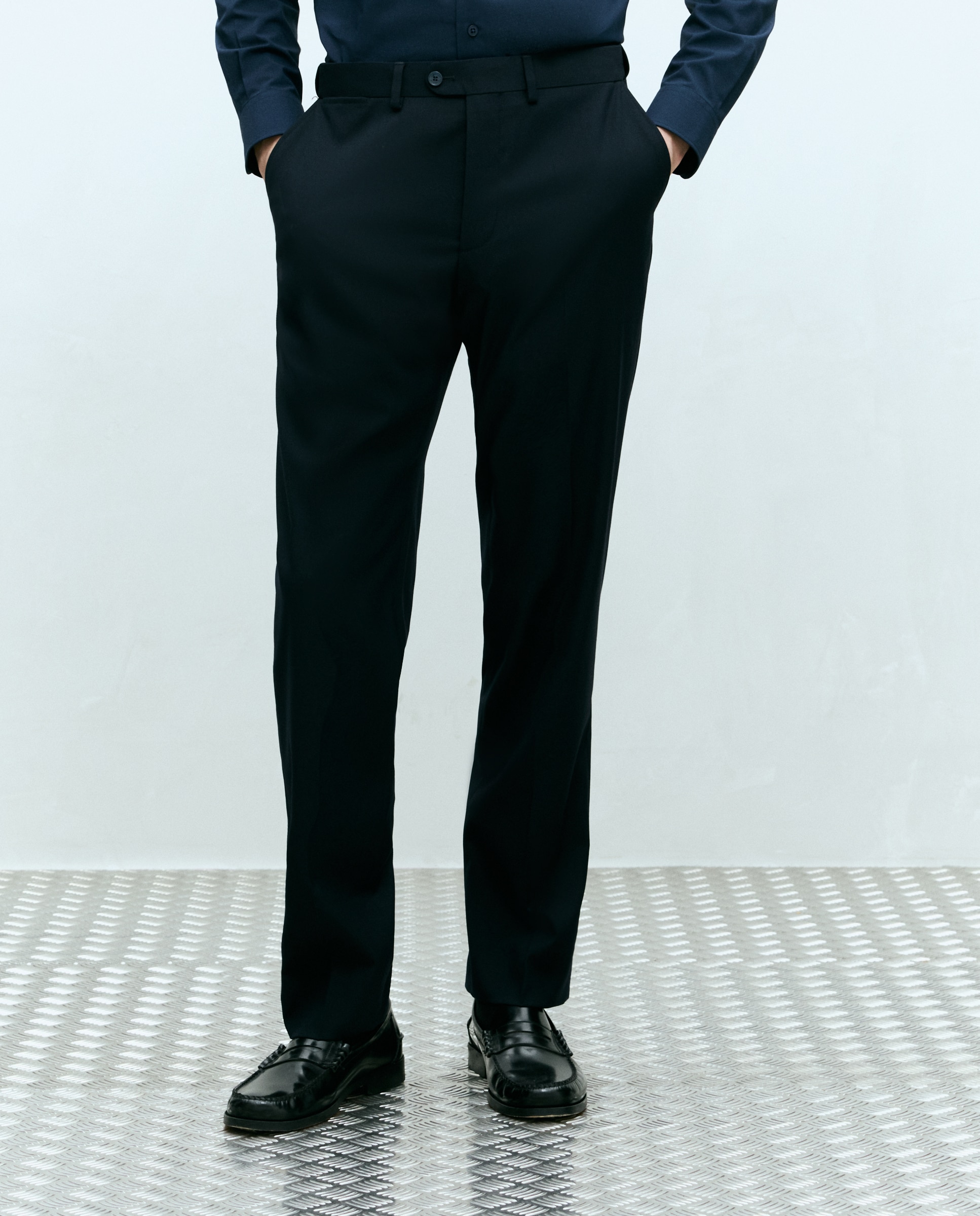 Pantalón de vestir regular con cintura extensible de hombre - Dustin - Azul marino Azul marino-2