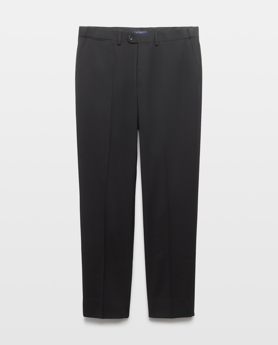 Imagen 0 de Pantalón de vestir regular con cintura extensible de hombre Negro