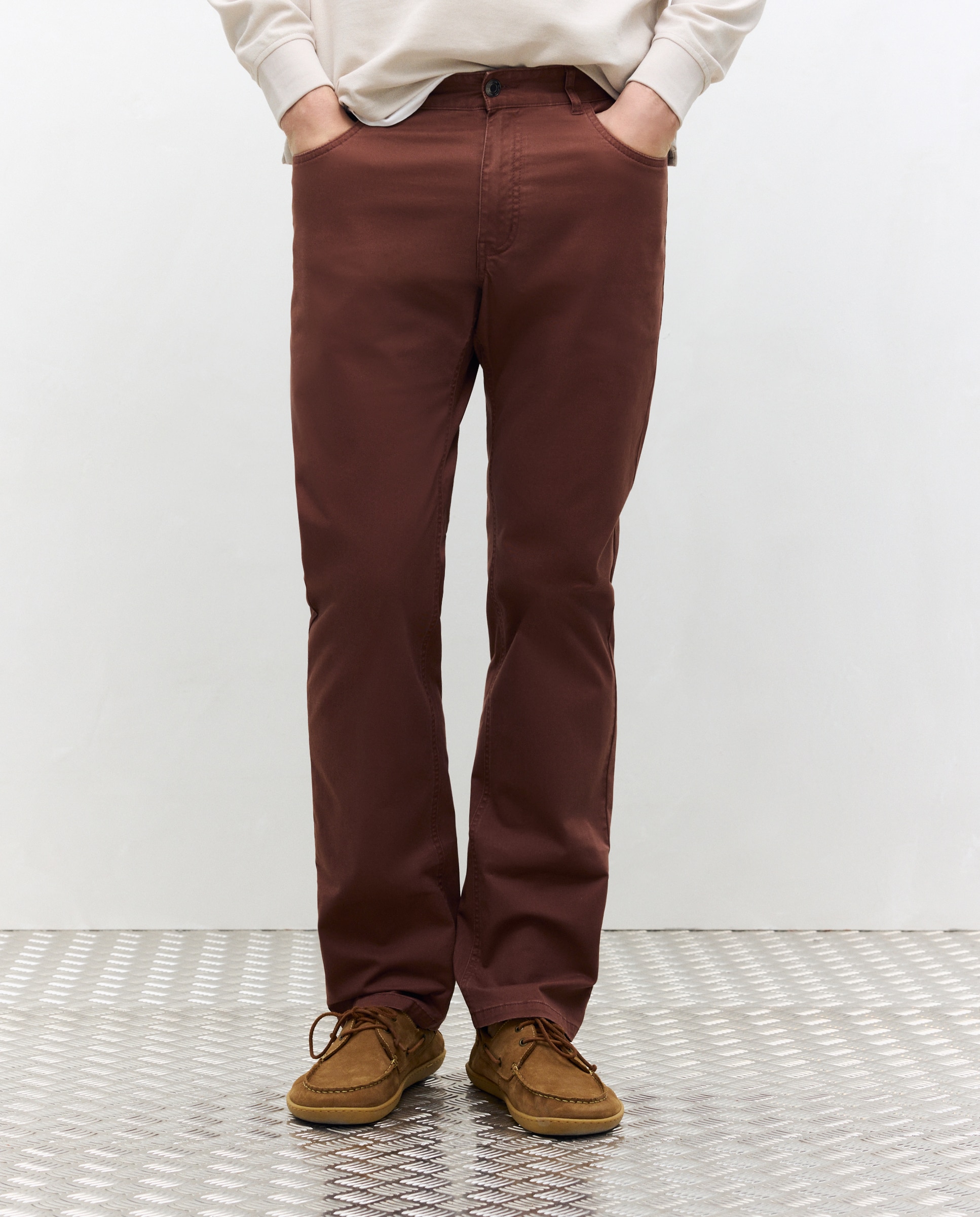 Pantalon hombre de cinco bolsillos sport regular - Dustin - Burdeos Burdeos-2