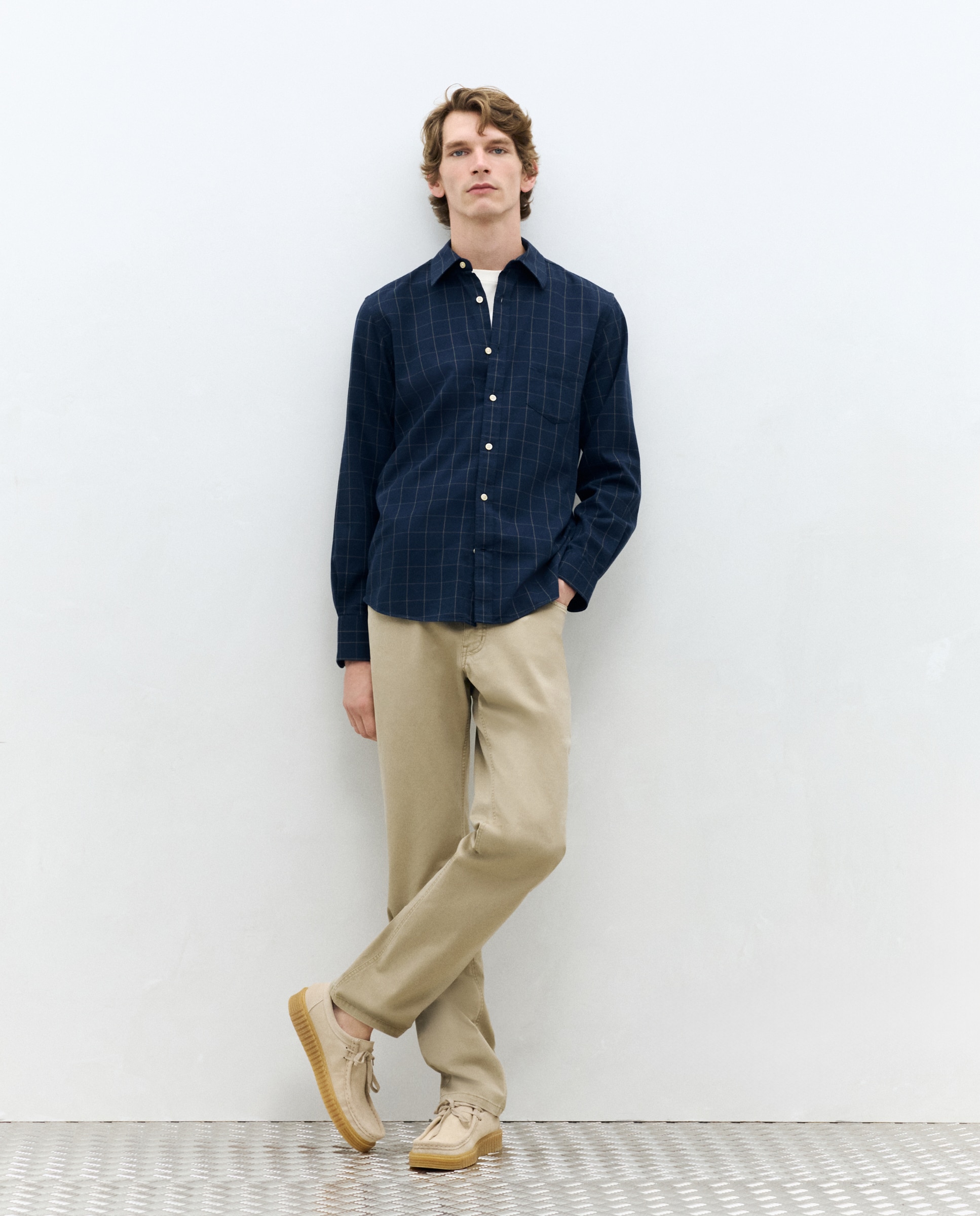 Pantalon hombre de cinco bolsillos sport regular - Dustin - Marrón claro Marrón claro-1
