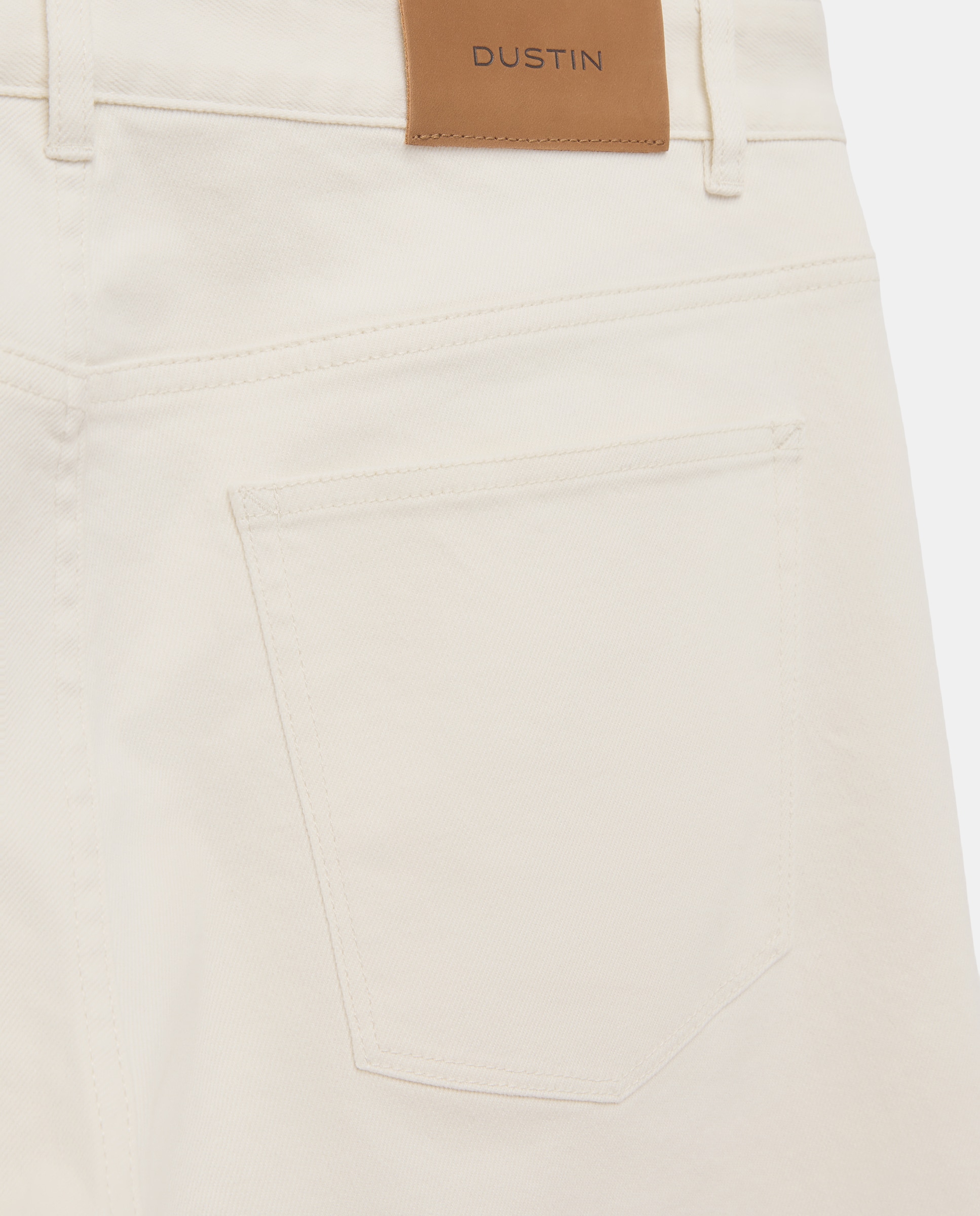Calças Desportivas de Cinco Bolsos Regular em Algodão Elastómero Branco-5