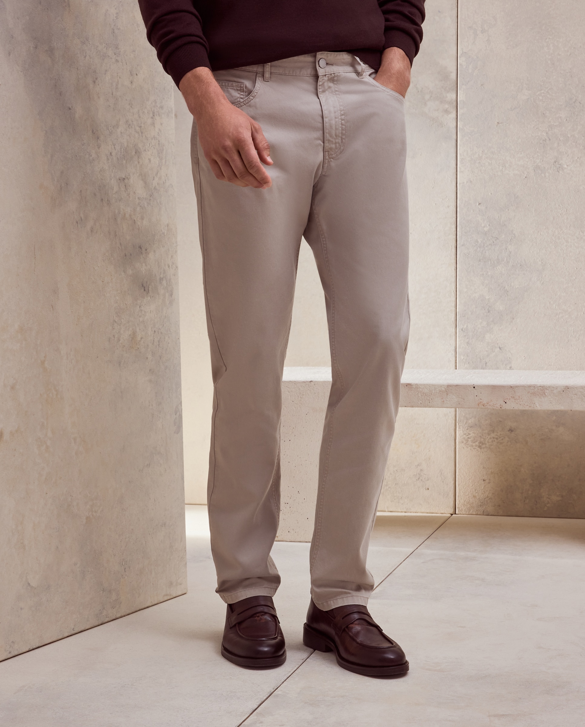Pantalón sport de cinco bolsillos. - Dustin - Marrón claro Marrón claro-2