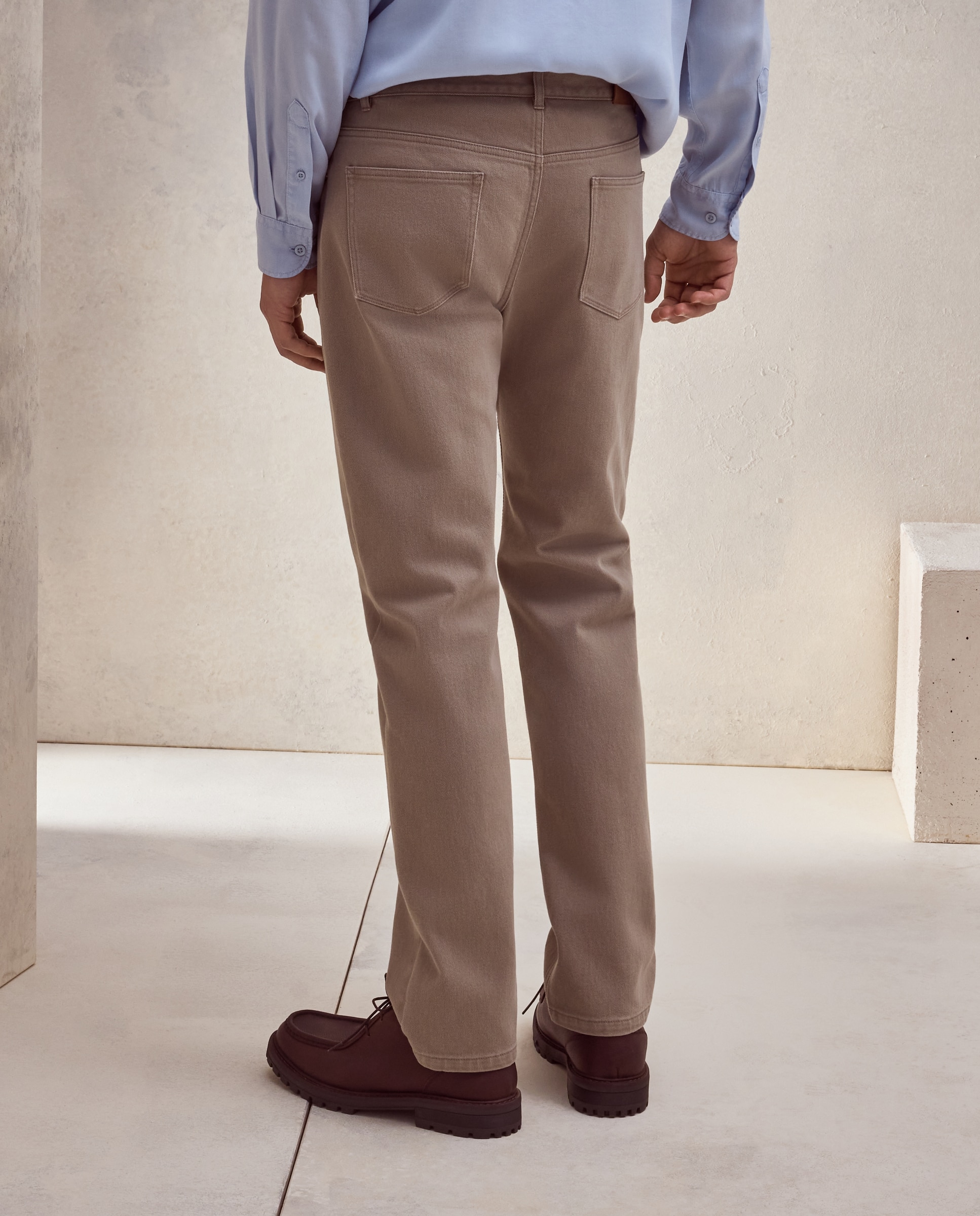 Pantalón hombre sport 5 bolsillos, regular algodón spandex - Dustin - Tostado Tostado-3
