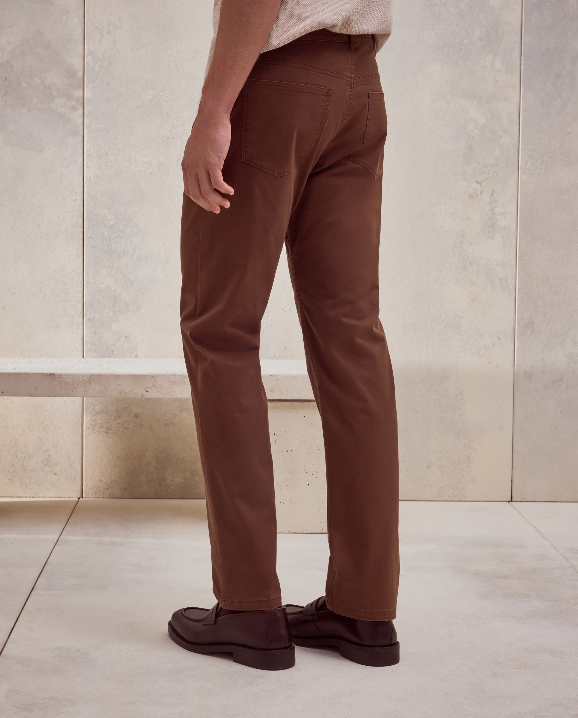 Pantalon hombre de cinco bolsillos sport regular - Dustin - Marrón Marrón-3