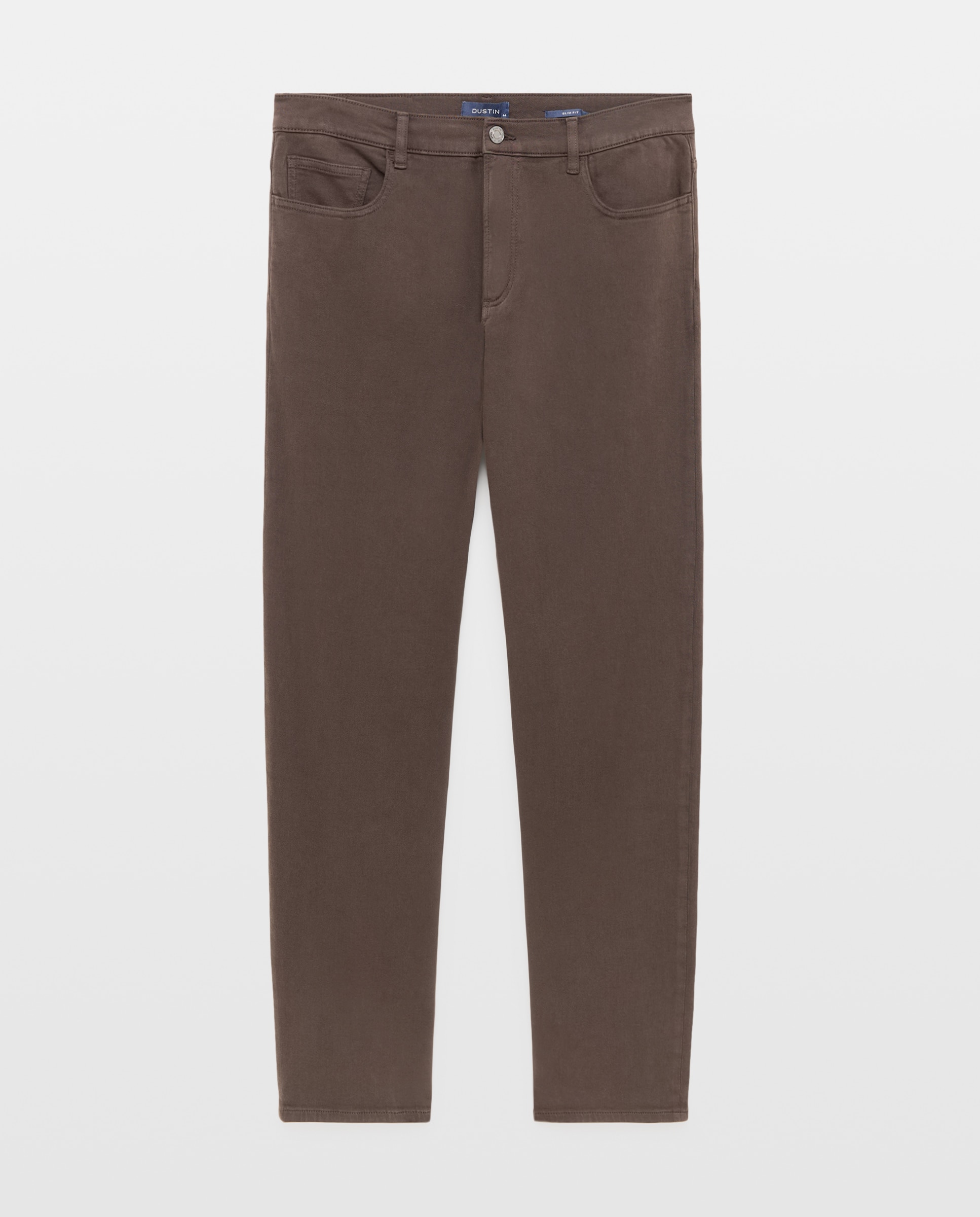 Pantalon hombre de cinco bolsillos punto regular algodón elastómero - Dustin - Marrón Marrón-4