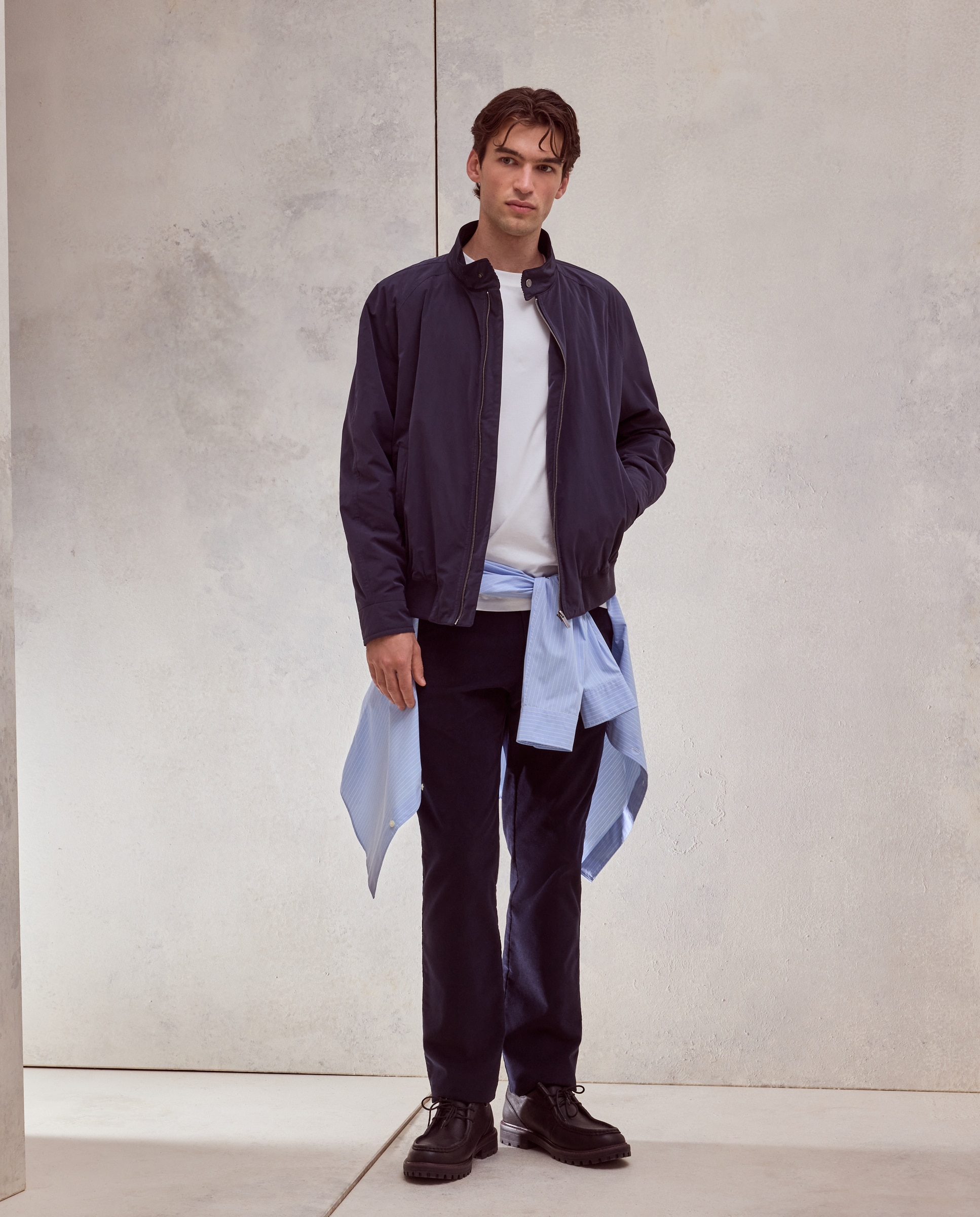 Imagen 1 de Pantalón chino pana regular fit con gomas algodón/stretch hombre - Dustin - Azul Azul