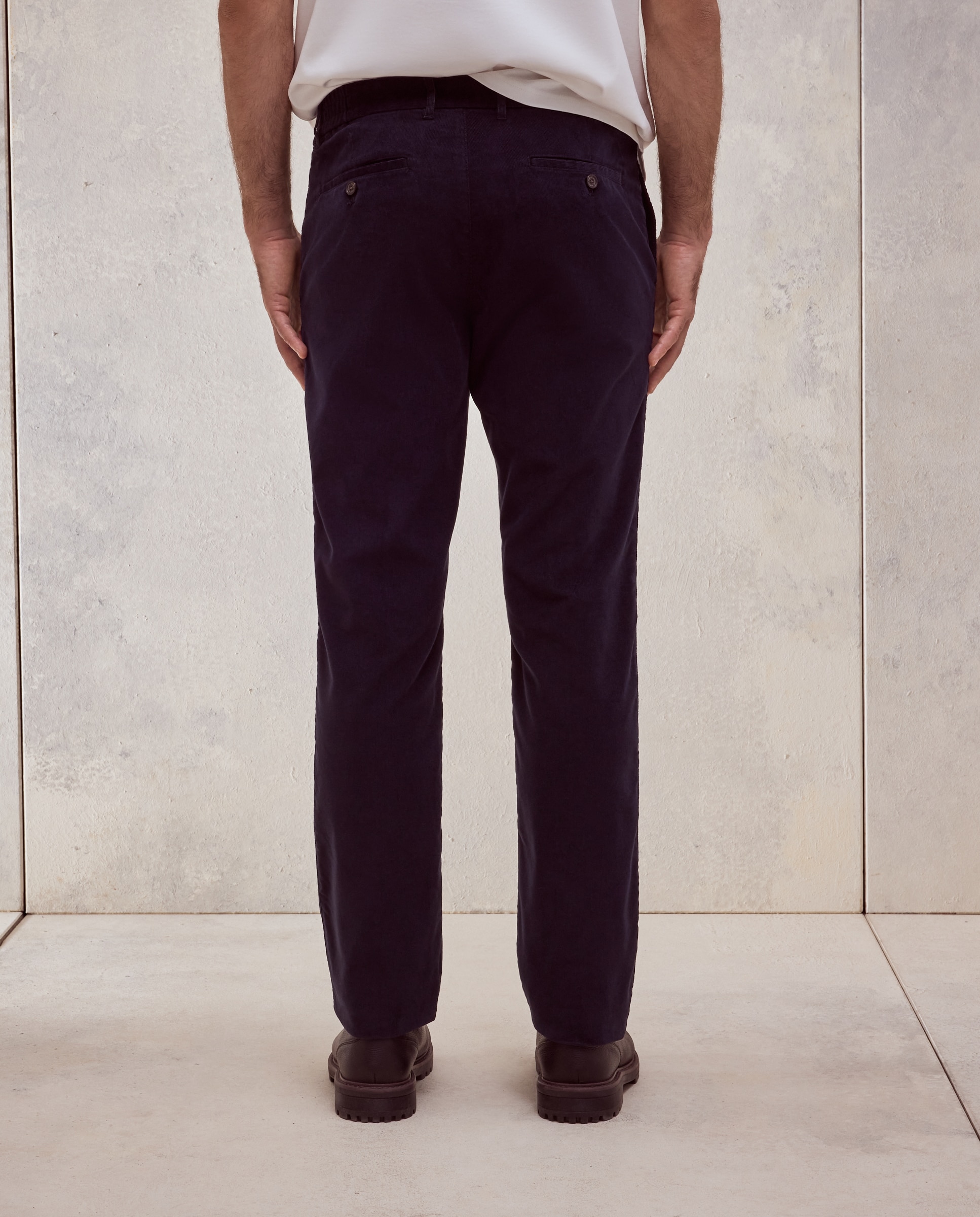 Imagen 3 de Pantalón chino pana regular fit con gomas algodón/stretch hombre - Dustin - Azul Azul