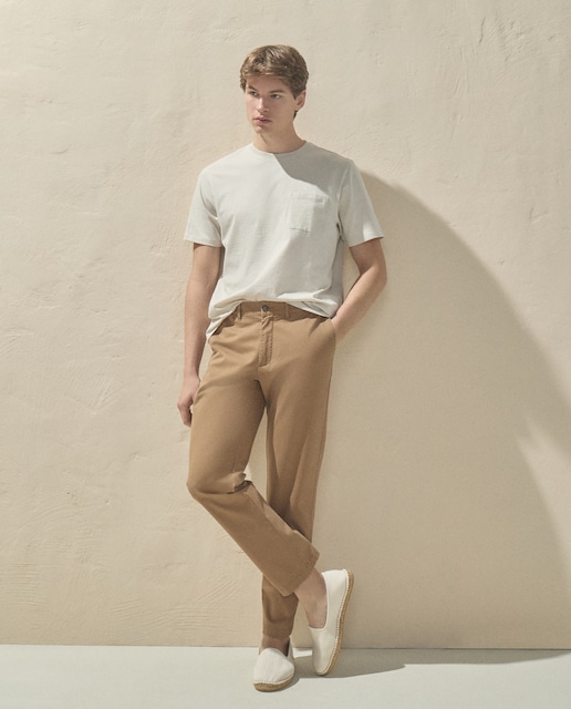 Imagen 0 de Pantalon hombre de sport de cintura con gomas, regular algodón elastómero