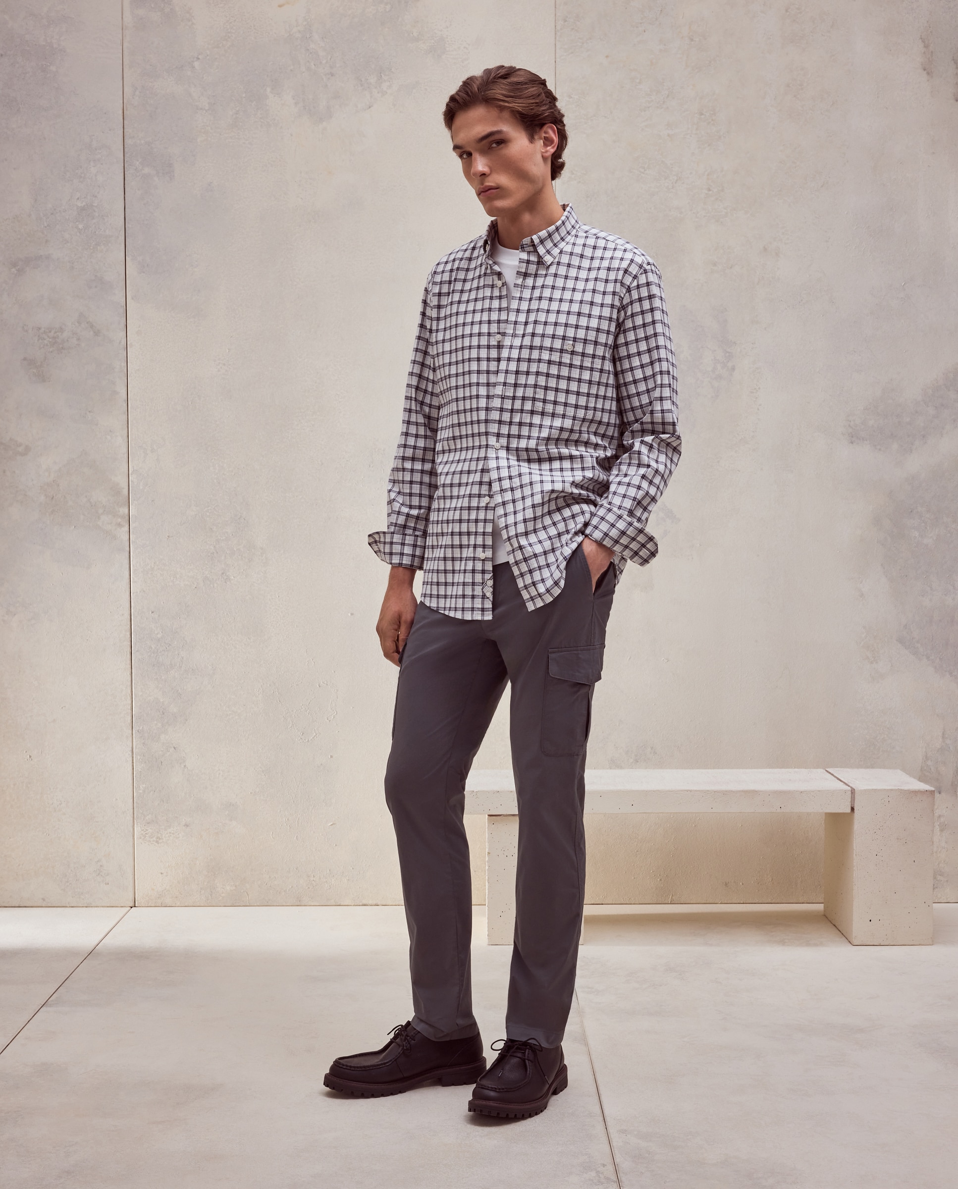 Pantalón sport de hombre con bolsillos de cargo - Dustin - Gris oscuro Gris oscuro-1