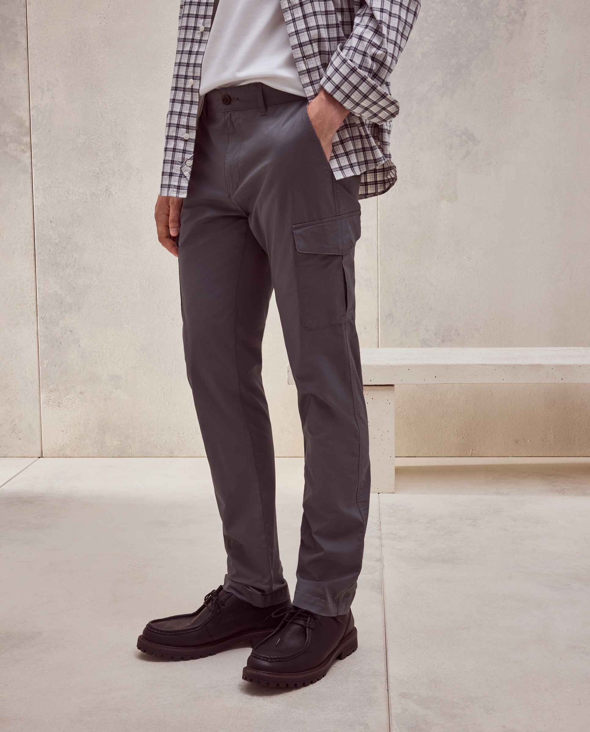 Pantalón sport de hombre con bolsillos de cargo - Dustin - Gris oscuro Gris oscuro-2