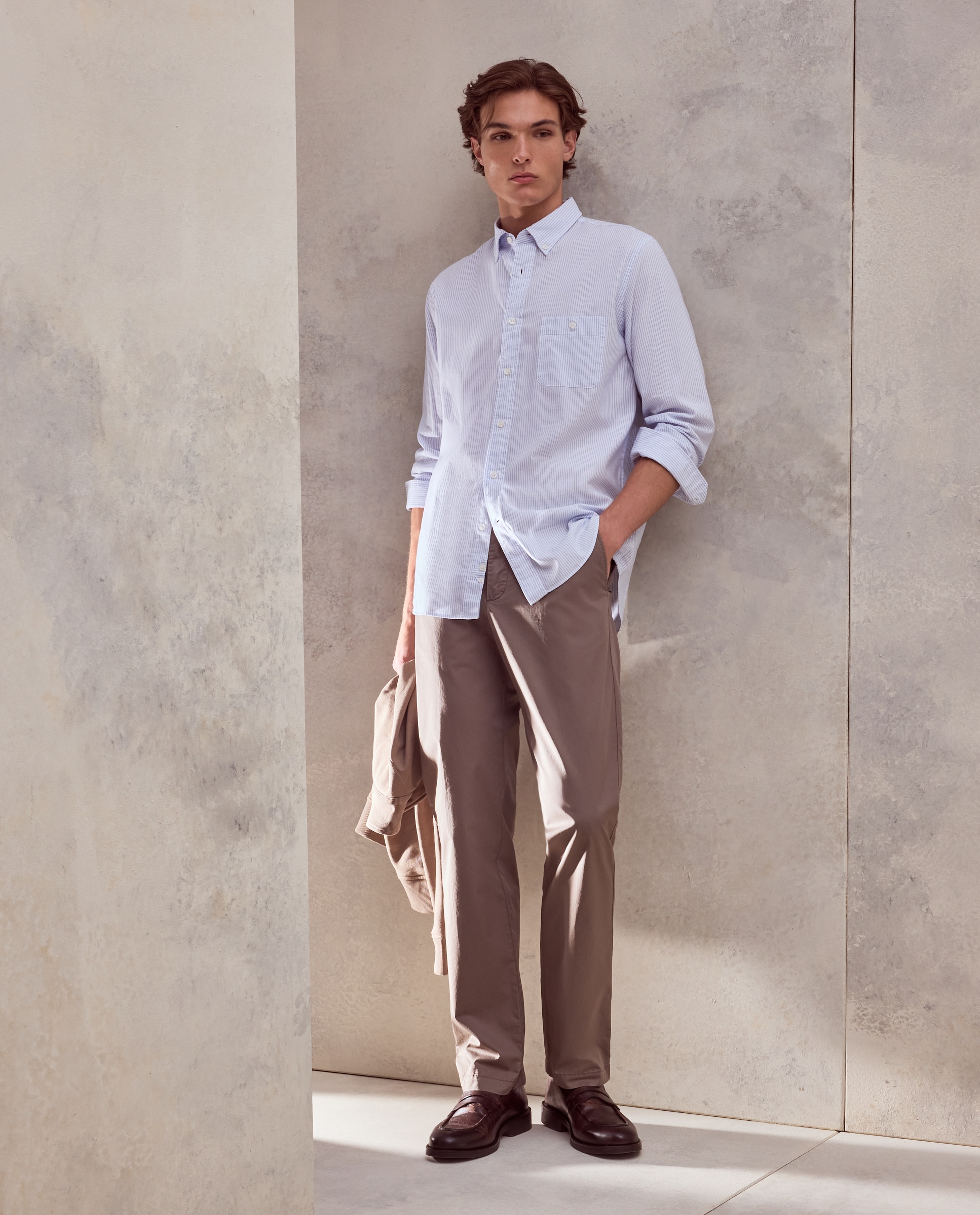 Pantalón sport de hombre con cintura con gomas - Dustin - Marrón oscuro Marrón oscuro-1