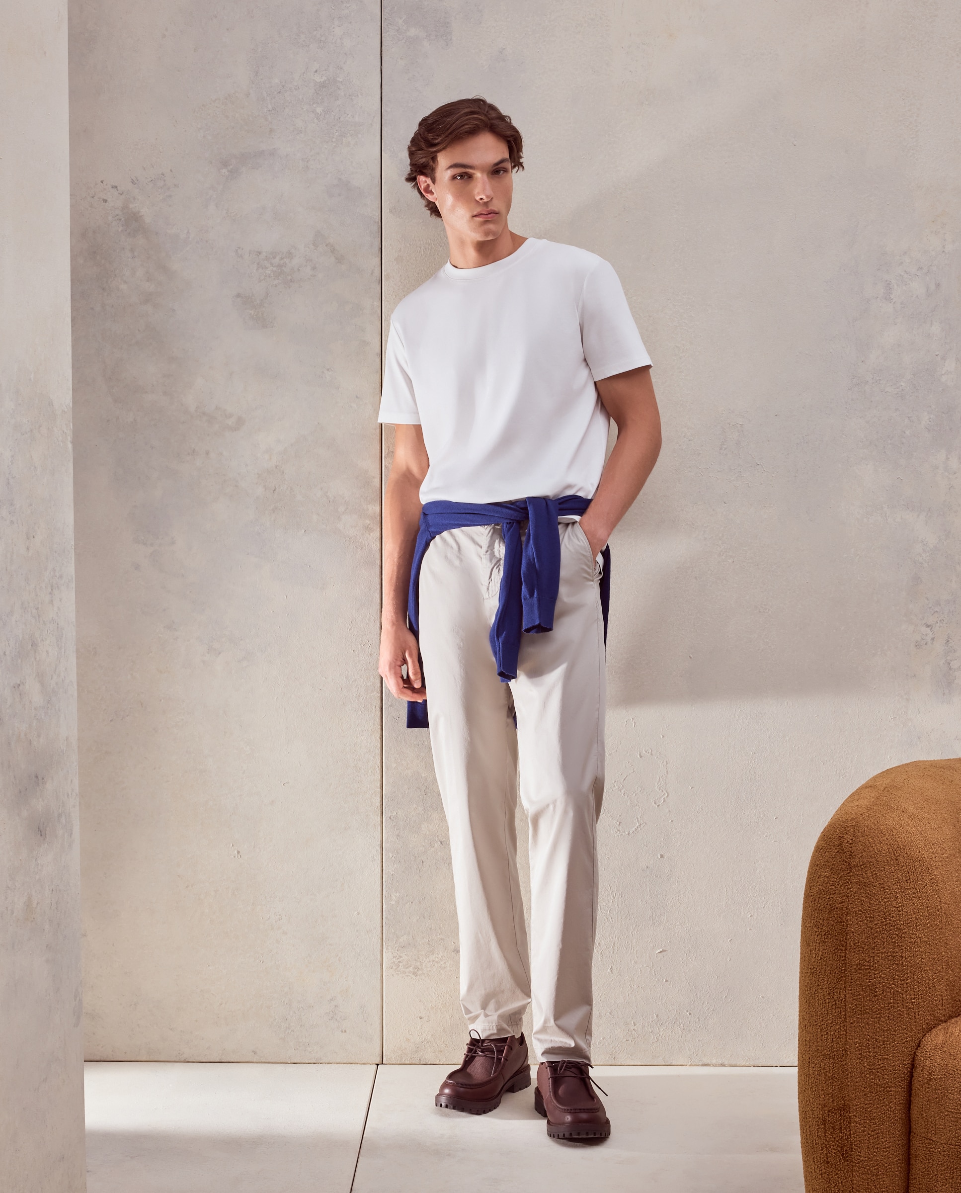 Pantalón sport de hombre con cintura con gomas - Dustin - Marrón claro Marrón claro-1