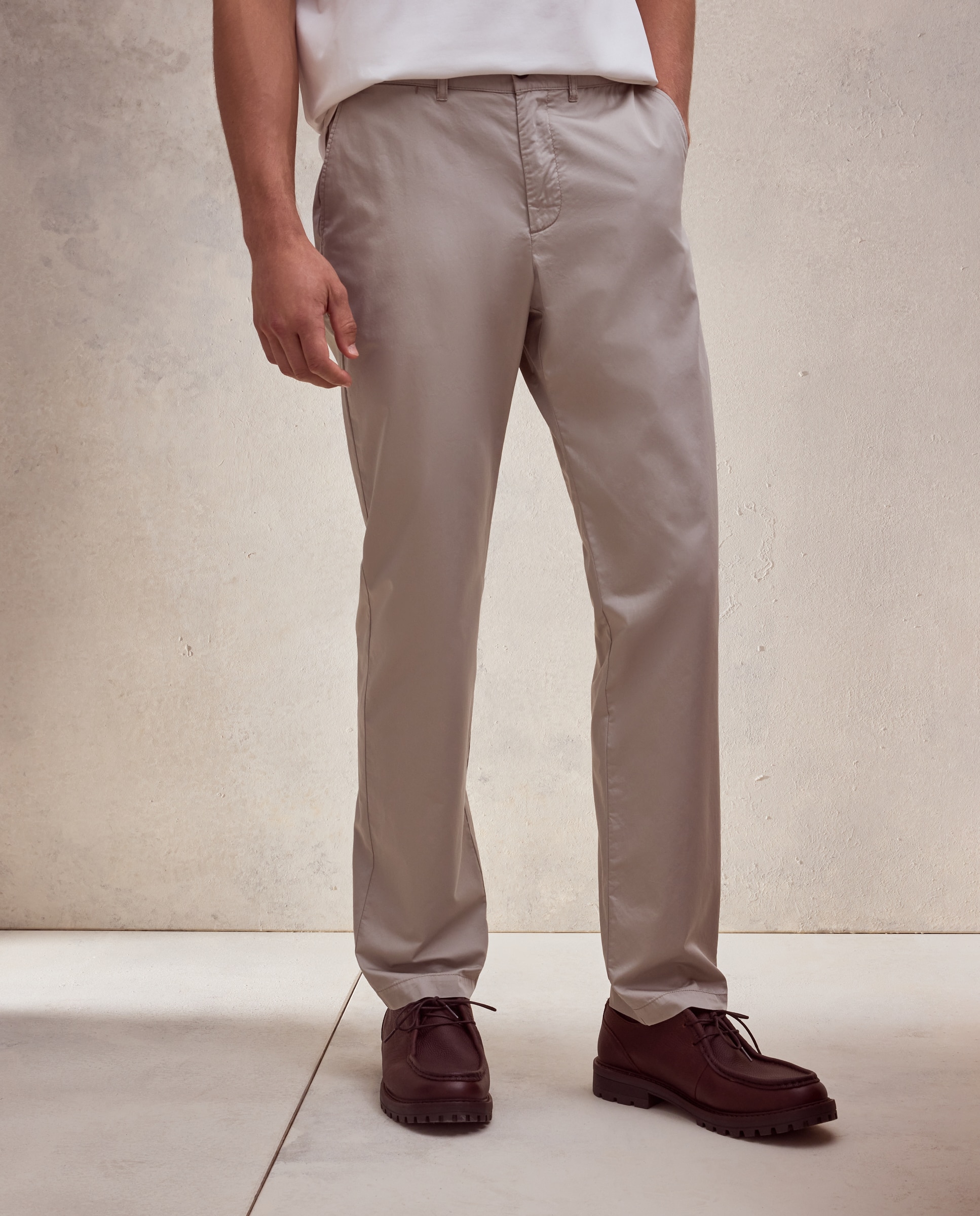 Pantalón sport de hombre con cintura con gomas - Dustin - Marrón claro Marrón claro-2