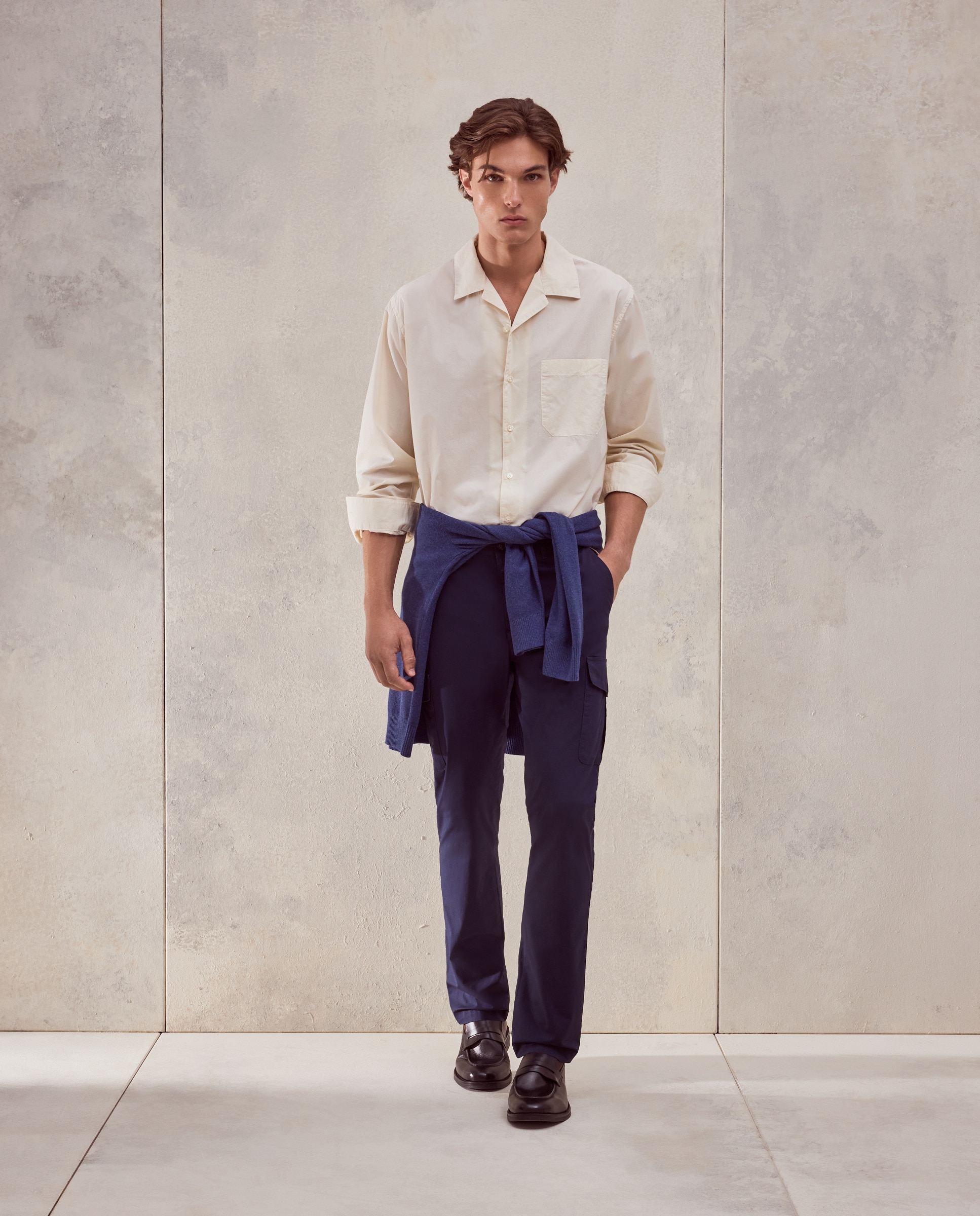 Pantalón sport de hombre con bolsillos de cargo - Dustin - Azul marino Azul marino-1