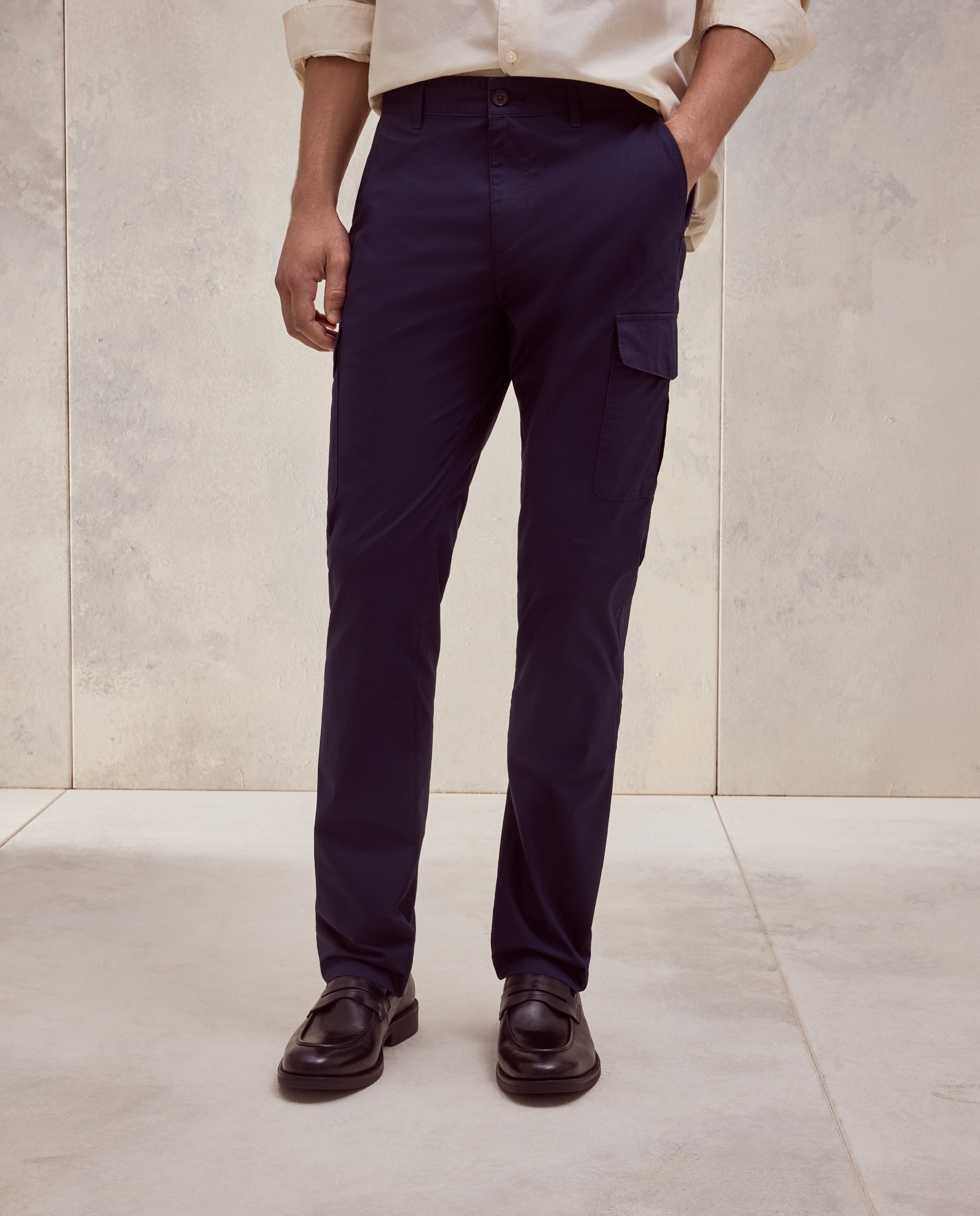 Pantalón sport de hombre con bolsillos de cargo - Dustin - Azul marino Azul marino-2