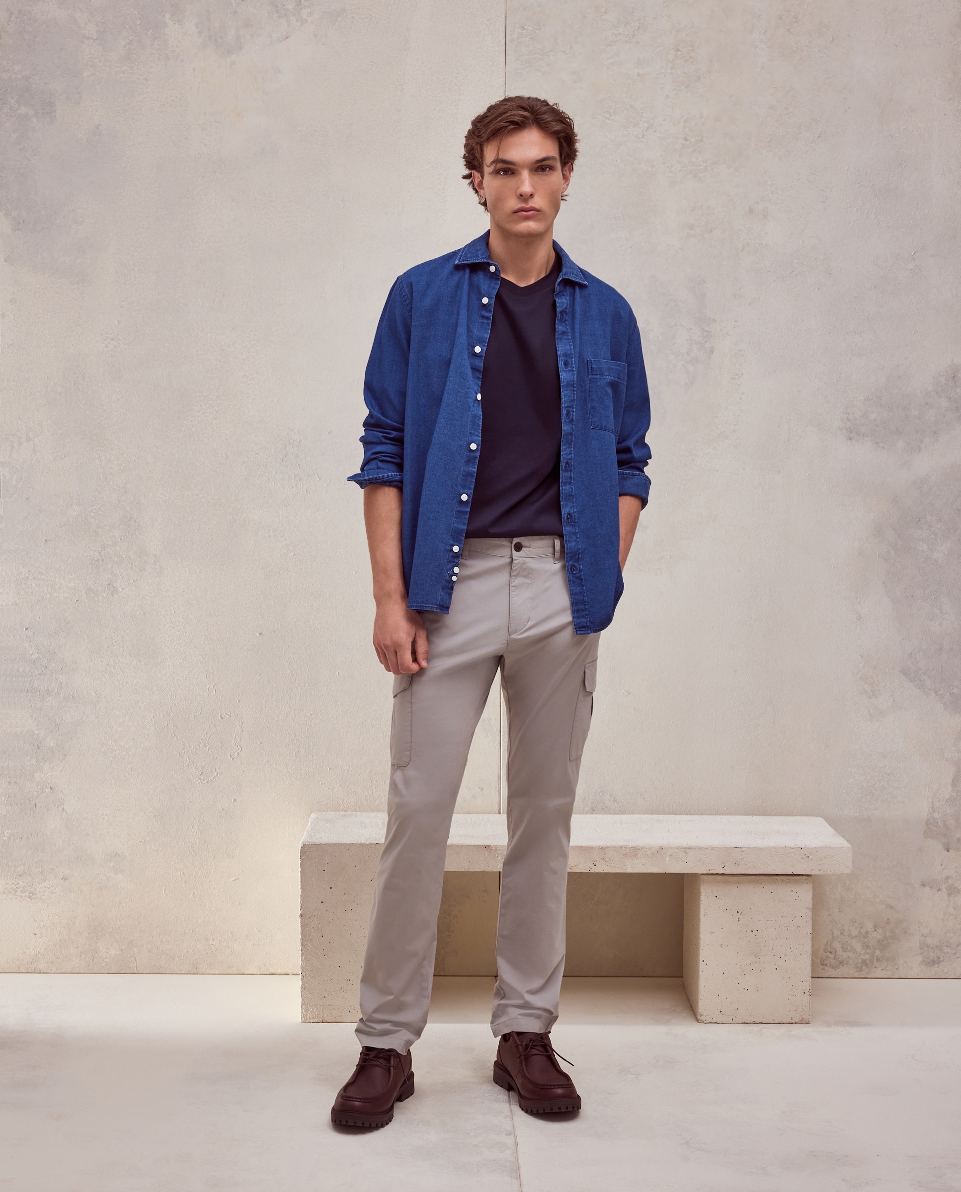 Pantalón sport de hombre con bolsillos de cargo - Dustin - Piedra Piedra-1