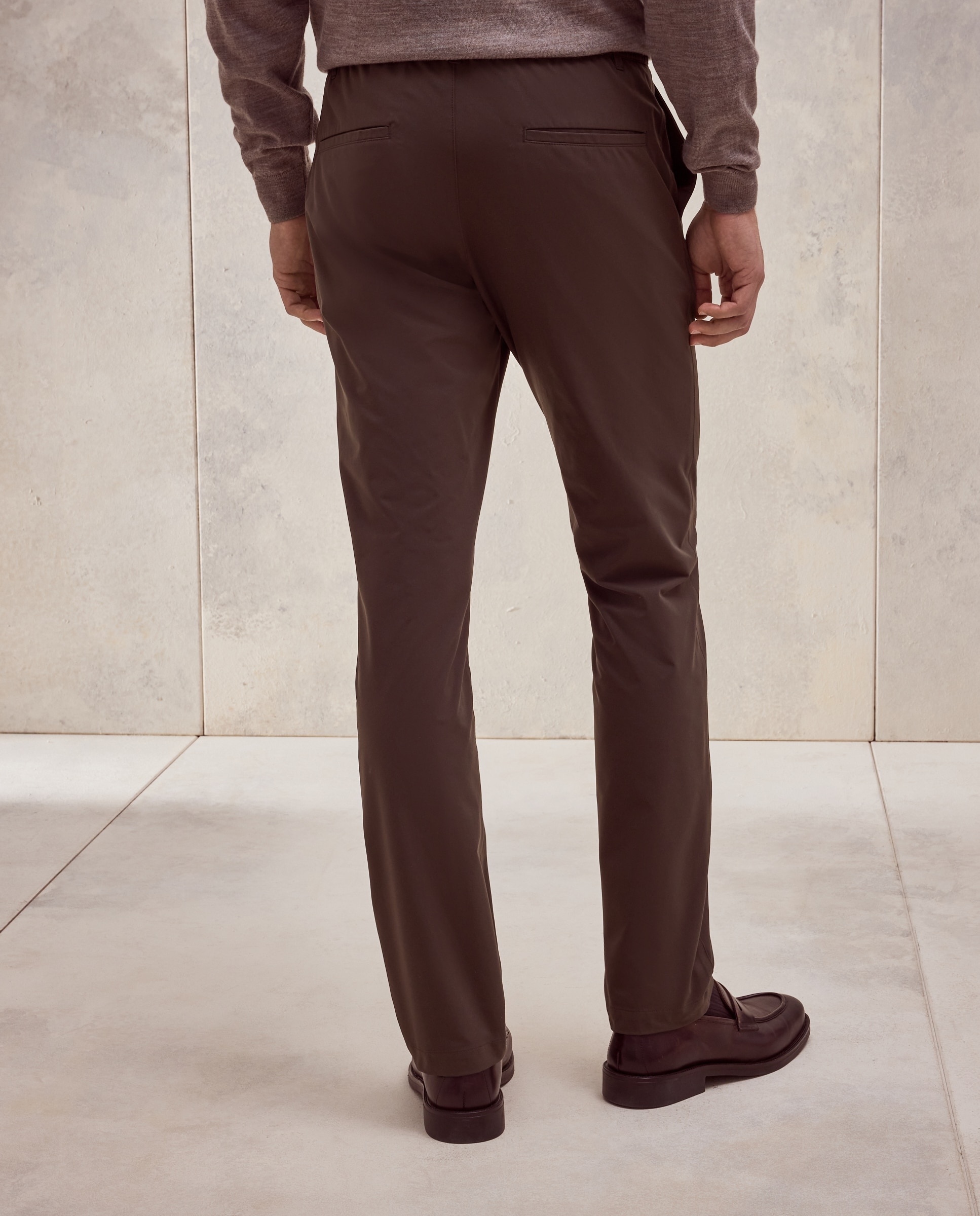 Calças Desportivas Técnicas Regular de Algodão Elastómero para Homem Verde-3
