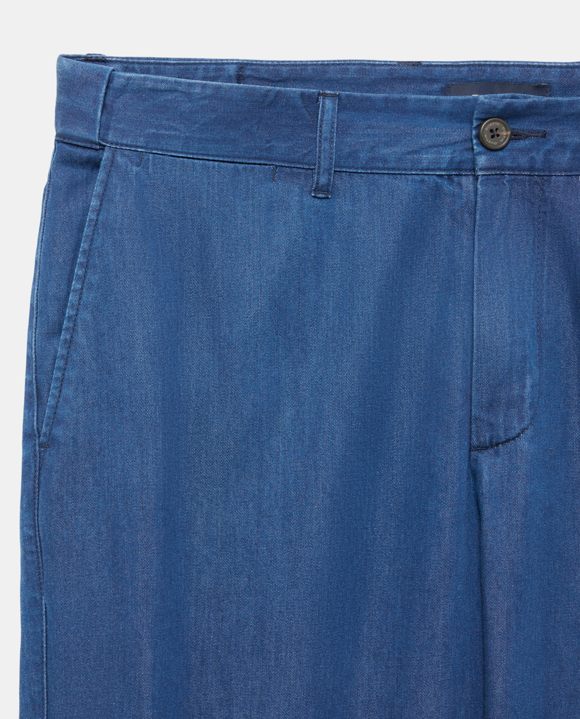 Calças Desportivas de Cinco Bolsos Regular em Algodão Elastómero Azul-5