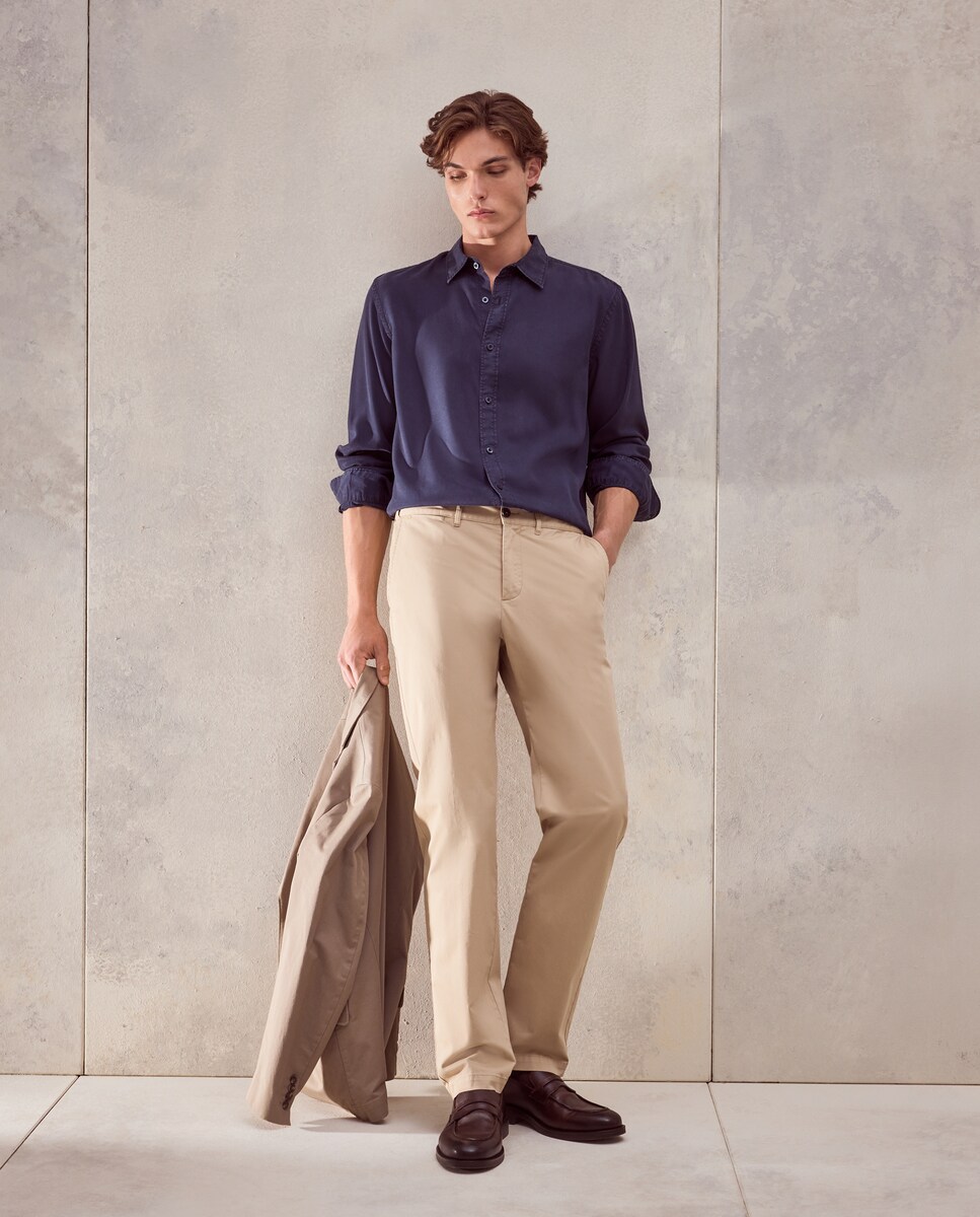 Imagen 0 de Pantalón hombre sport básico con cinturilla extensible,regular algodón spandex Marrón