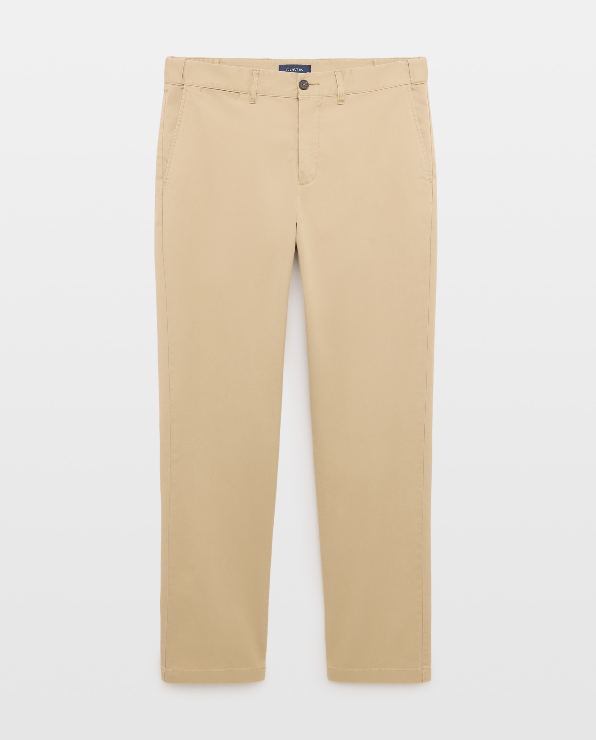 Calças Desportivas Básicas com Cós Extensível em Algodão Spandex Regulares Castanho-4